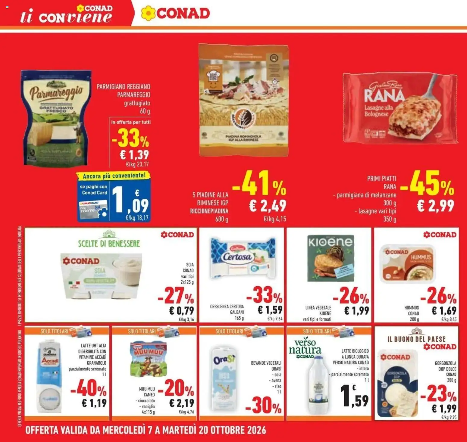 Anteprima volantino Conad dal 07/10/2026 prossima settimana | Pagina: 30 | Prodotti: Cioccolato, Riso, Piadina, Melanzane