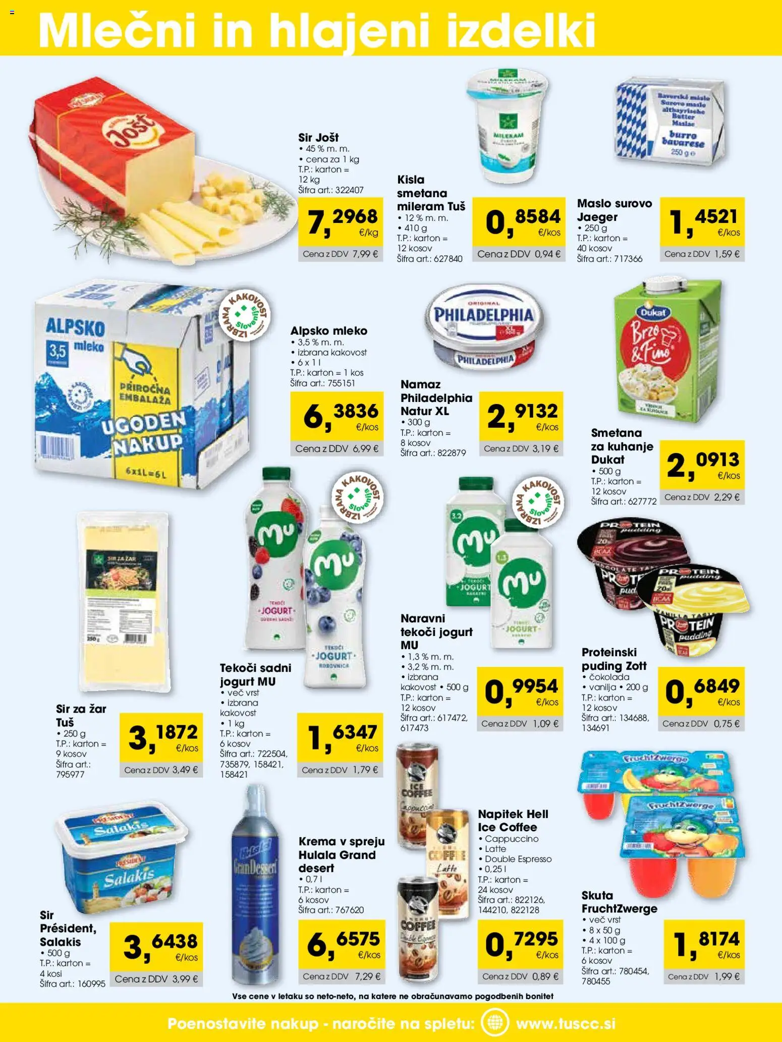 Novi Tuš katalog ponudbe – veljaven od 01.05.2026 | Stran: 4 | Izdelki: Namaz, Krema, Cokolada, Kisla smetana