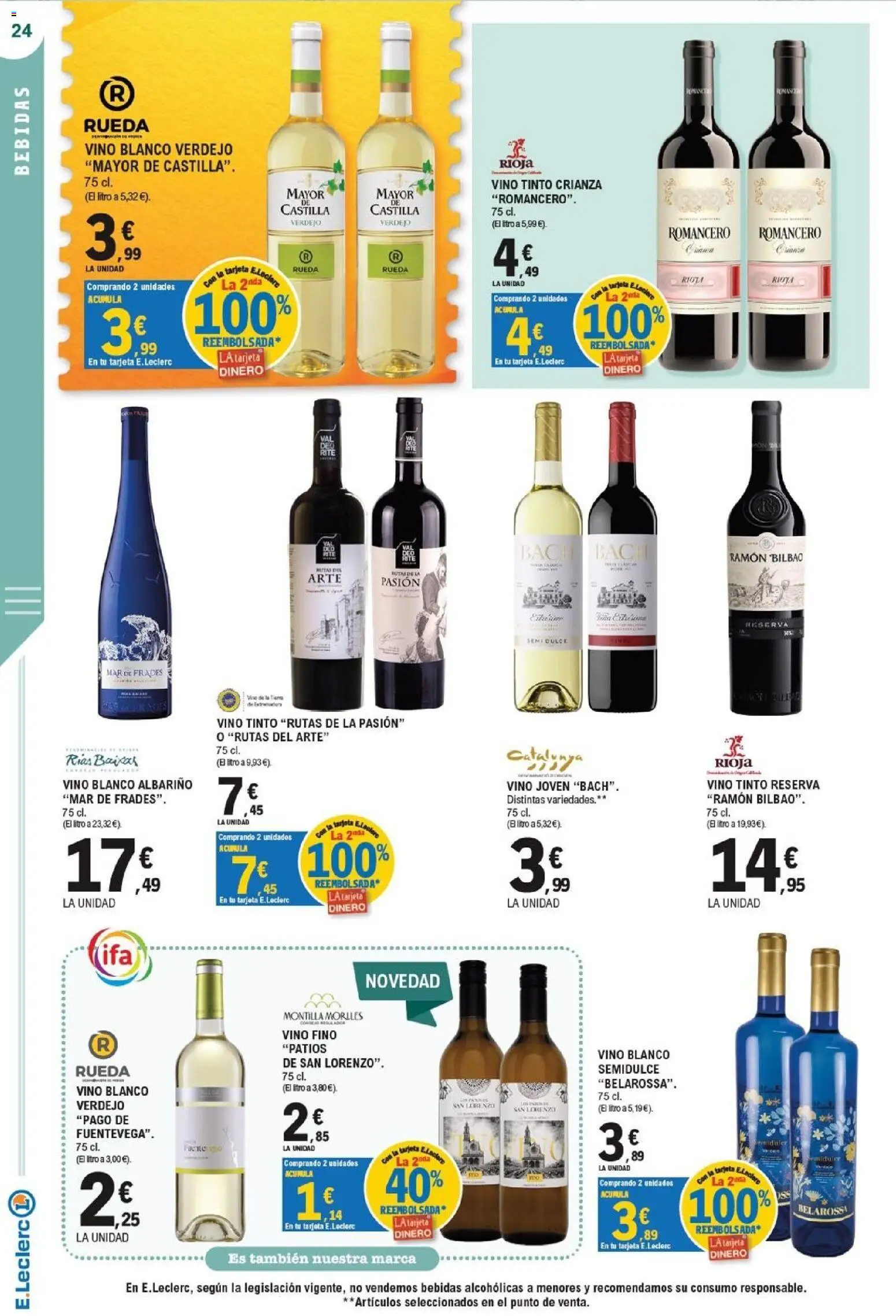 E.Leclerc - Ciudad Real │ válido desde el 07/10/2026 | Página: 24 | Productos: Dulce, Vino tinto, Vino blanco, Bebidas
