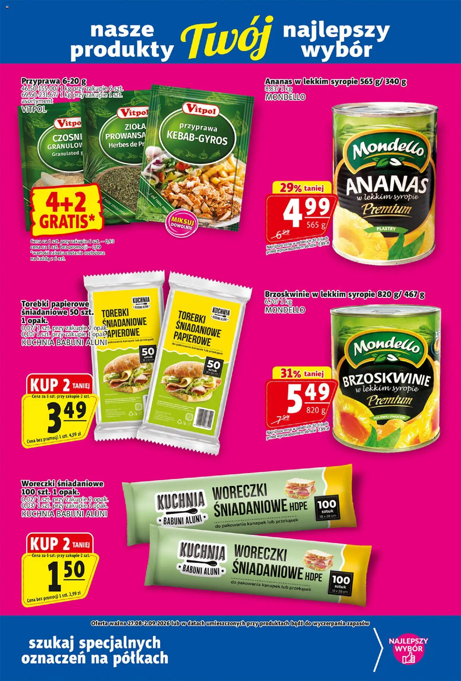 Prim Market gazetka od 27.08.2026 | Strona: 17 | Produkty: Zioła, Ananas, Brzoskwinie, Torebki