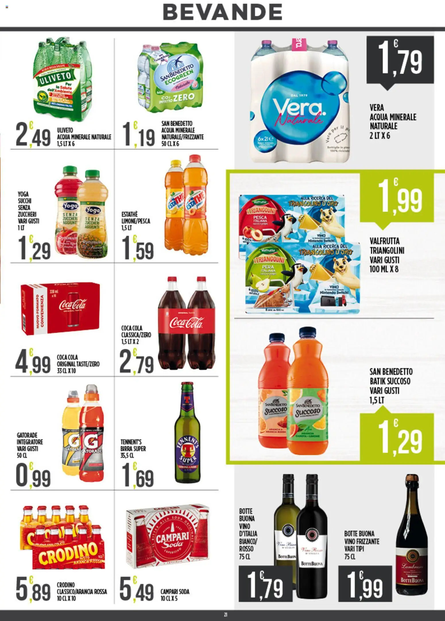 Volantino Euroesse del 15.06.2026 | Pagina: 21 | Prodotti: Tennent's, Acqua, Vino, Pesca