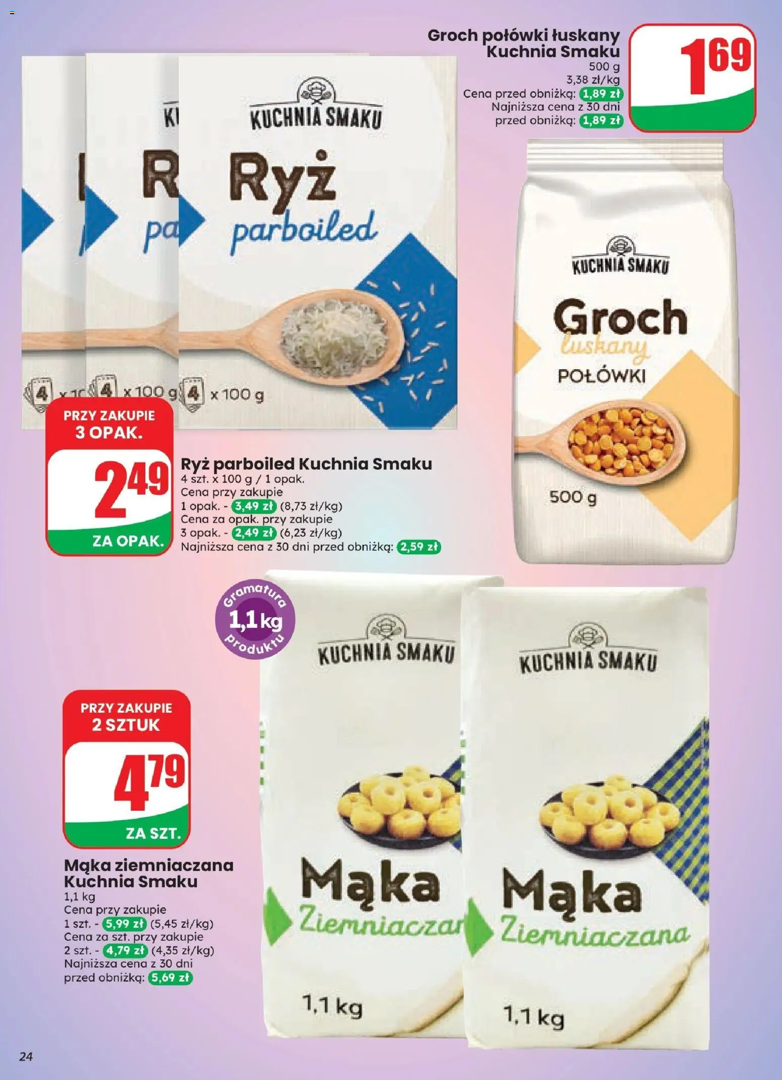 Dino gazetka od 21.10.2026 | Strona: 24 | Produkty: Groch, Mąka ziemniaczana, Ryż parboiled, Ryż