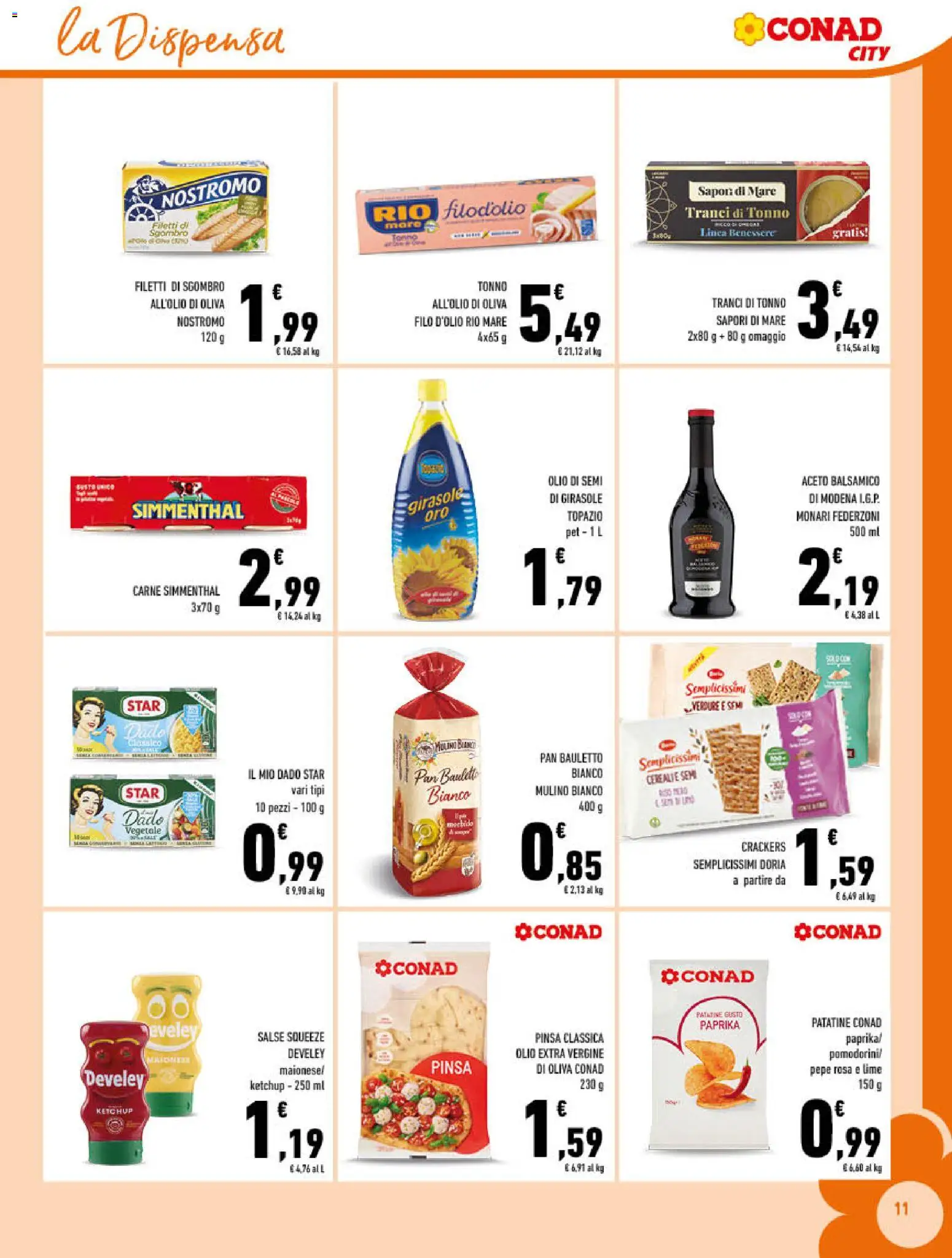 Volantino Conad del 11.03.2026 | Pagina: 11 | Prodotti: Patatine, Ketchup, Olio, Olio extra vergine