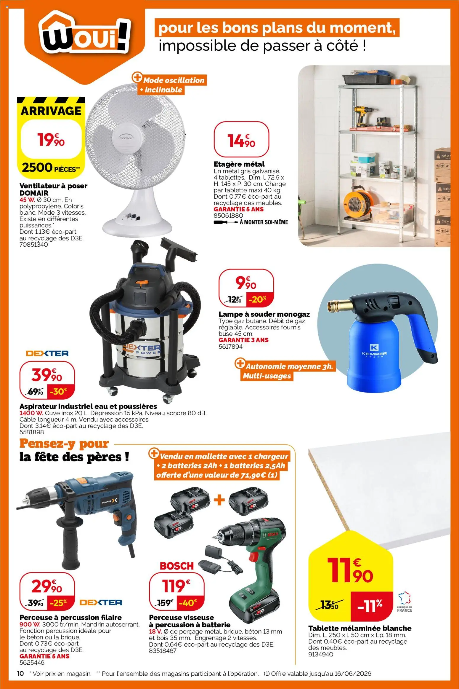{H1} | Page: 10 | Produits: Câble, Étagère, Batterie, Lampe