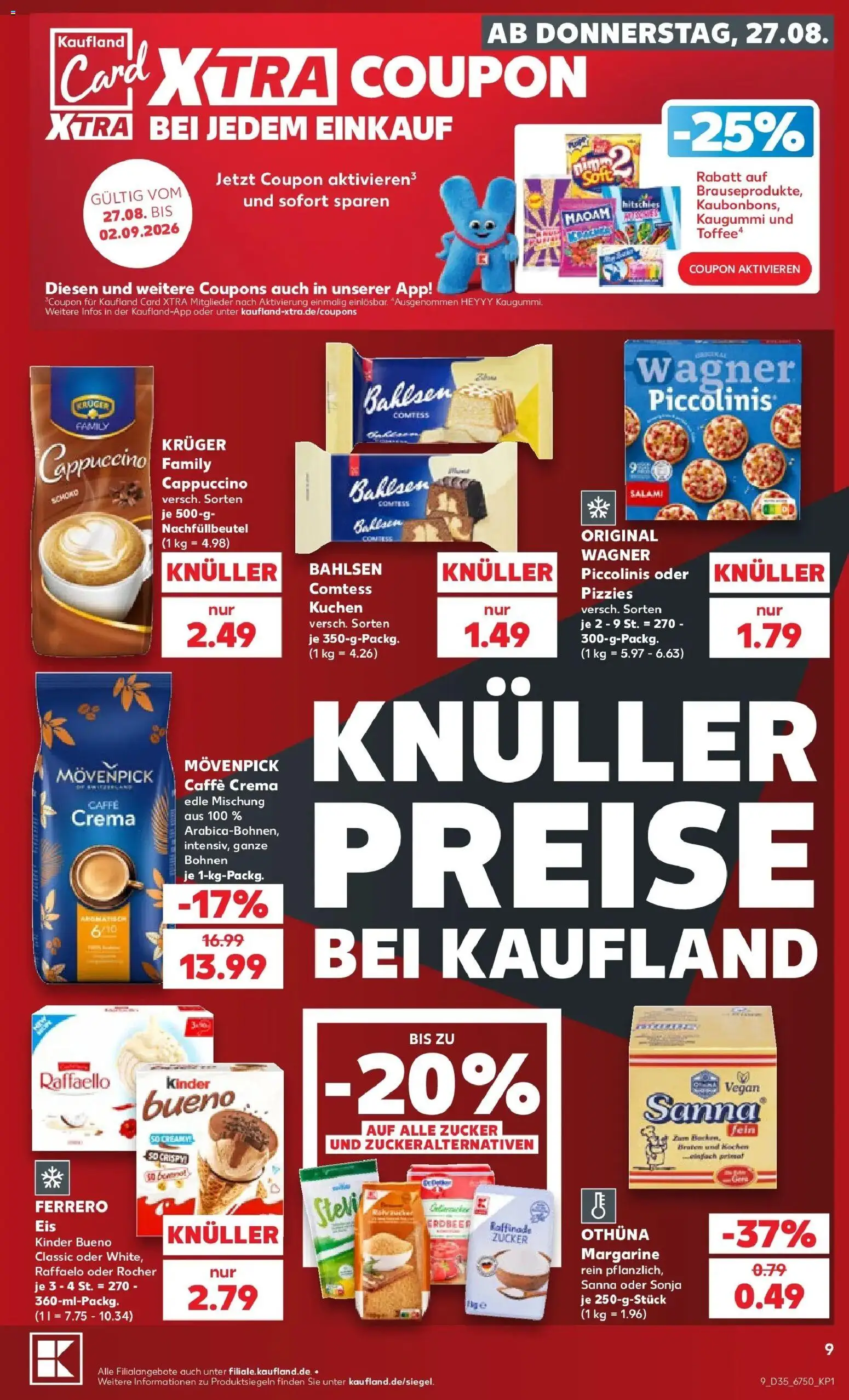 Prospekt Kaufland ab 24.08.2026 » Angebote Online zum Blättern | Seite: 20 | Produkte: Raffaello, Margarine, Piccolinis, Salami