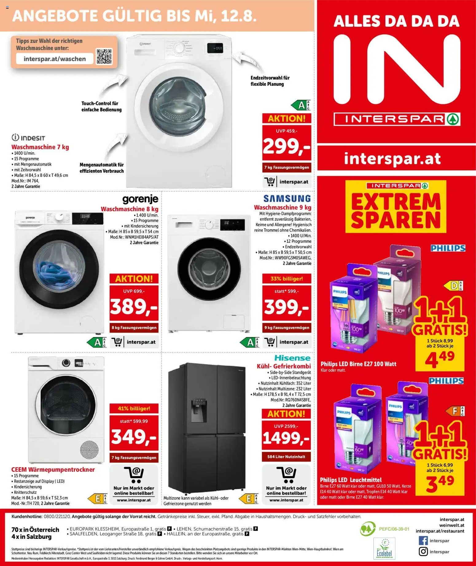 Interspar - Broschüre gültig ab 23.07.2026 | Seite: 17 | Produkte: Birne, Waschmaschine, Samsung