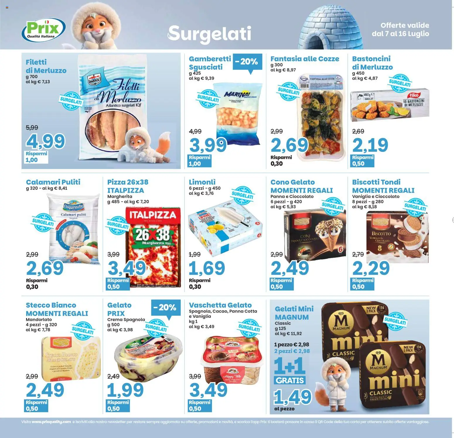 Volantino Prix del 07/07/2026 | Pagina: 10 | Prodotti: Crema, Cioccolato, Pizza, Calamari