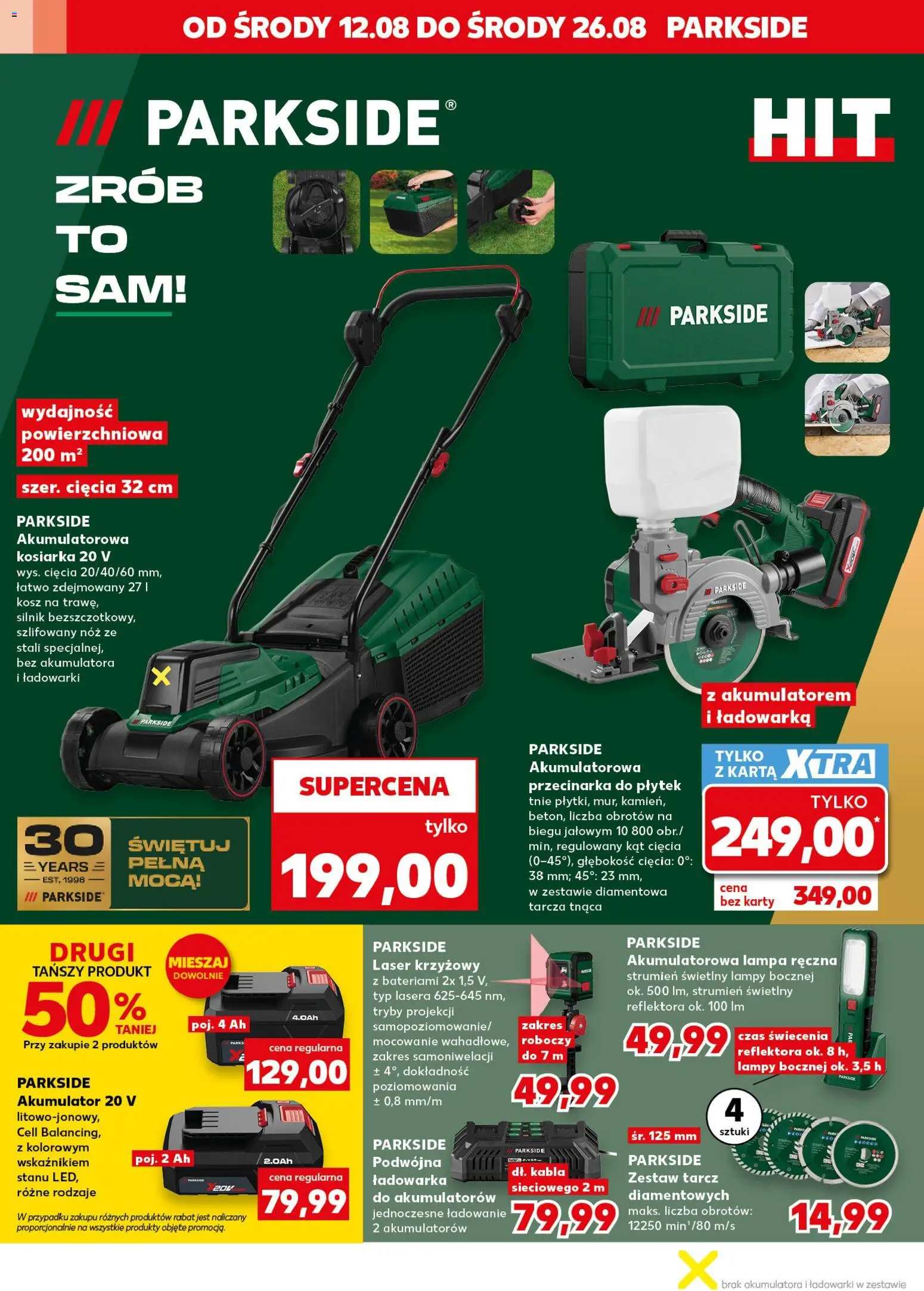 Kaufland gazetka - Złap Okazje od 12.08.2026 | Strona: 4 | Produkty: Karta, Kosiarka, Lampa, Laser krzyżowy