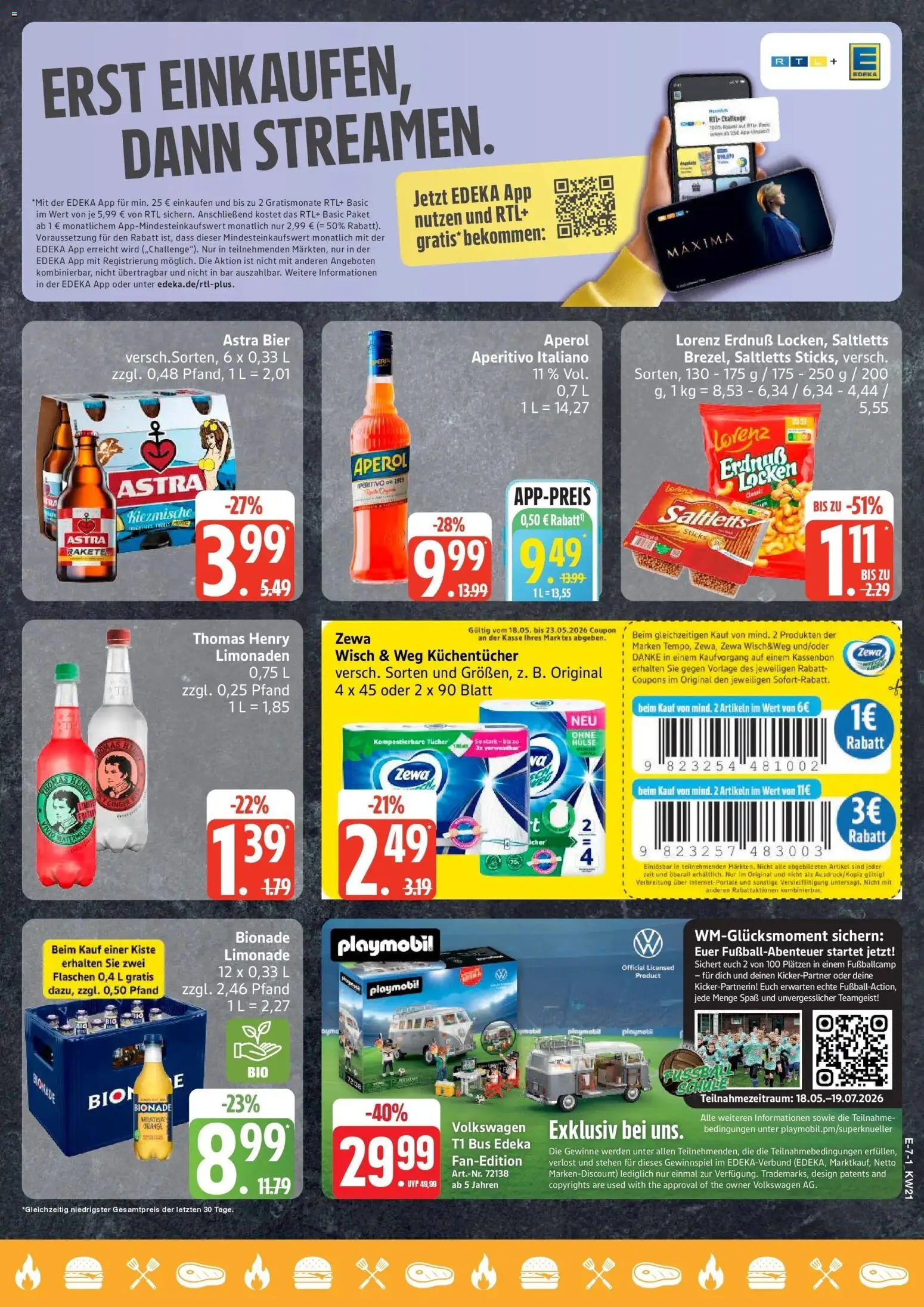 Marktkauf Prospekt Mölln	 – gültig ab 17.05.2026 | Seite: 7 | Produkte: Bier, Zewa, Fußball, Aperol