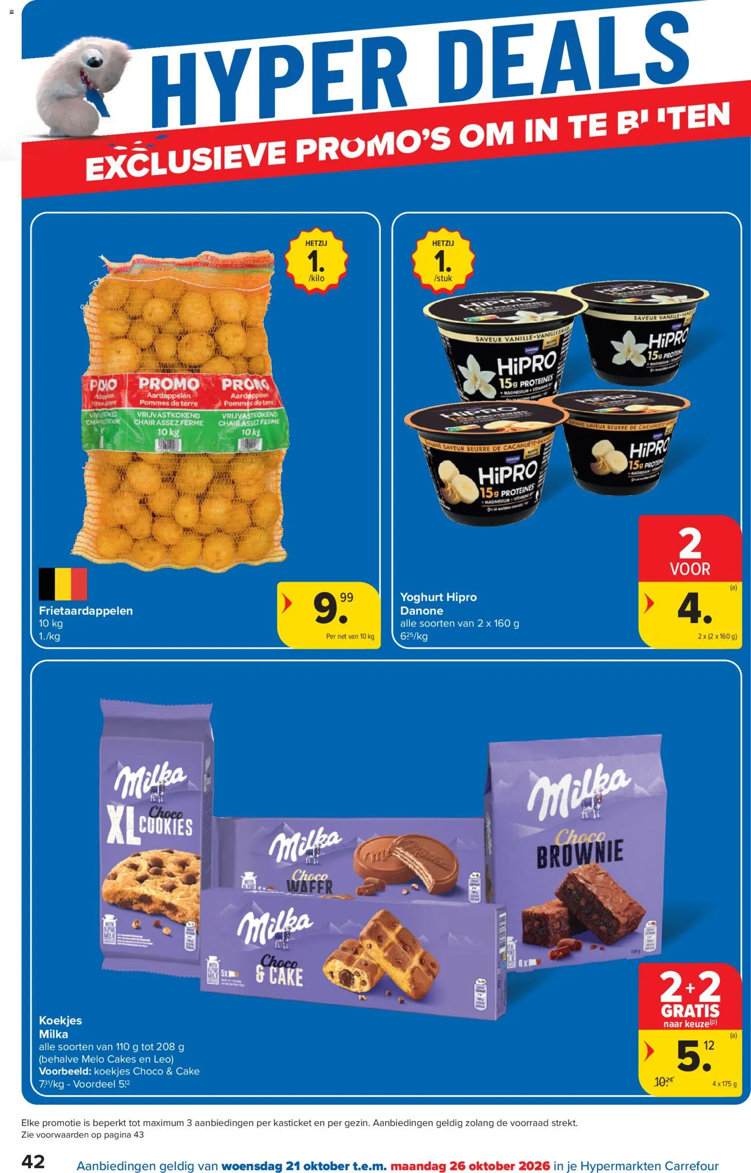 {H1} | Pagina: 42 | Producten: Koekjes, Aardappelen, Cake, Yoghurt