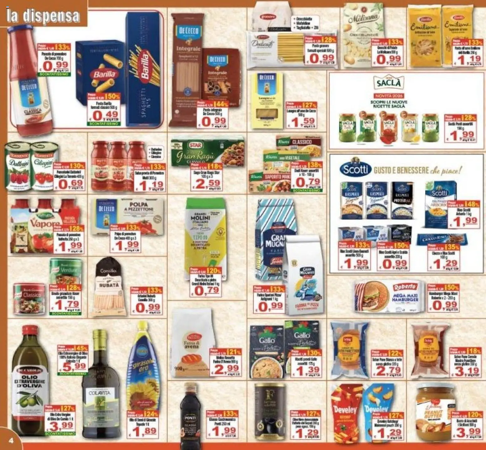 Volantino CTS del 23/09/2026 | Pagina: 4 | Prodotti: Farina, Barilla, Ragú, Hamburger