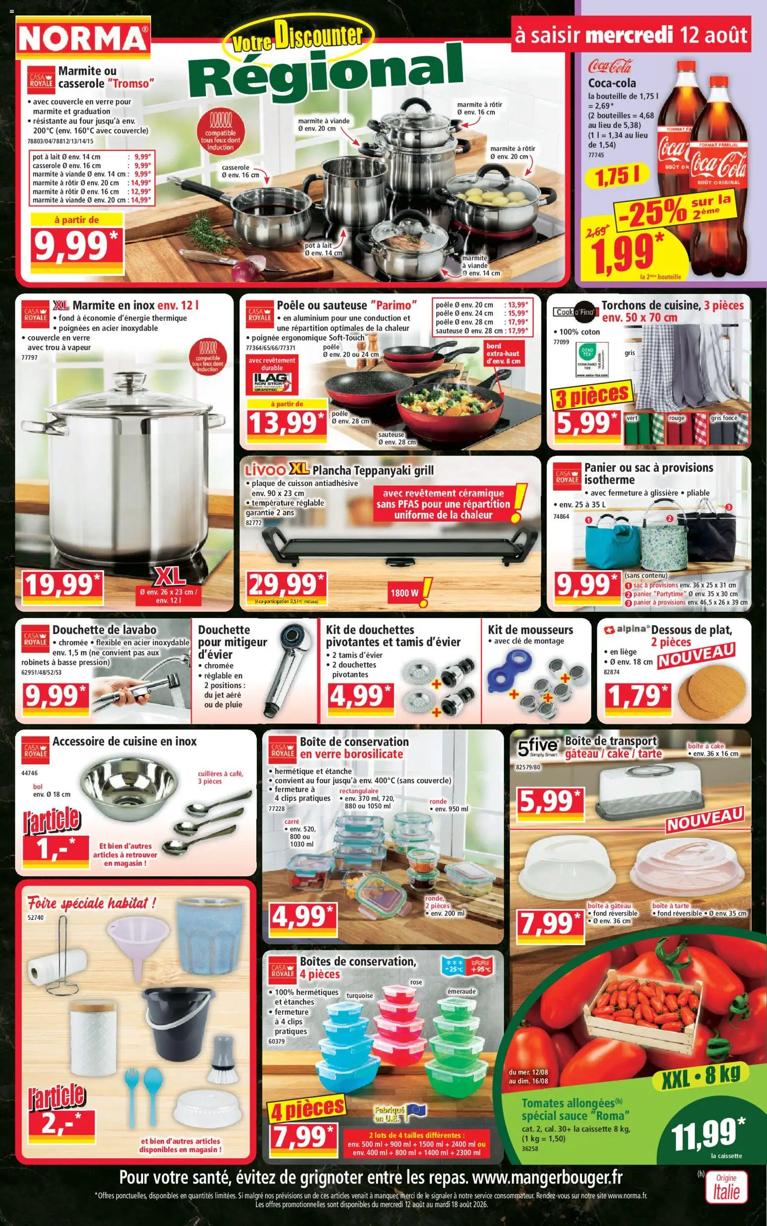 {H1} | Page: 1 | Produits: Four, Casserole, Panier, Tomates