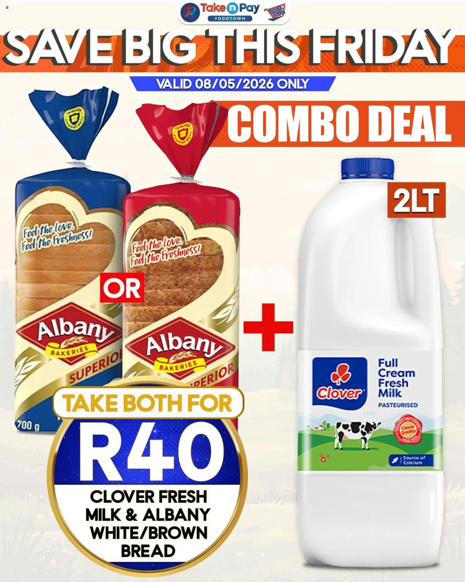 New Take n Pay catalogue – valid from 08.05.2026 | Page: 6 | Products: Milk, Bread, Cream