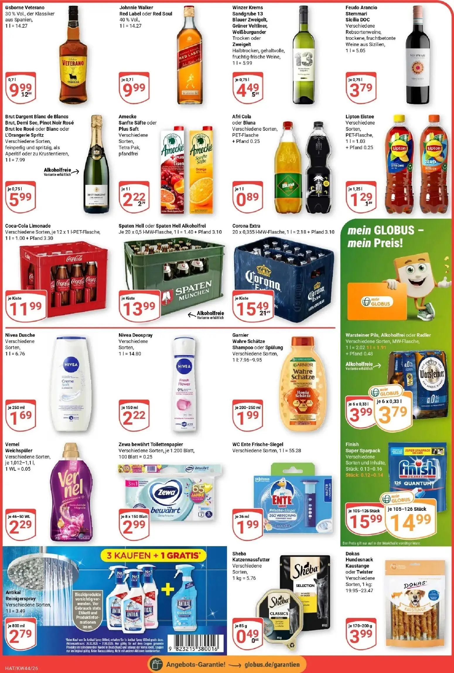 Globus Prospekt Hattersheim (ab 26.10.2026) » Angebote online | Seite: 5 | Produkte: Finish, Weichspüler, Ente, Johnnie walker