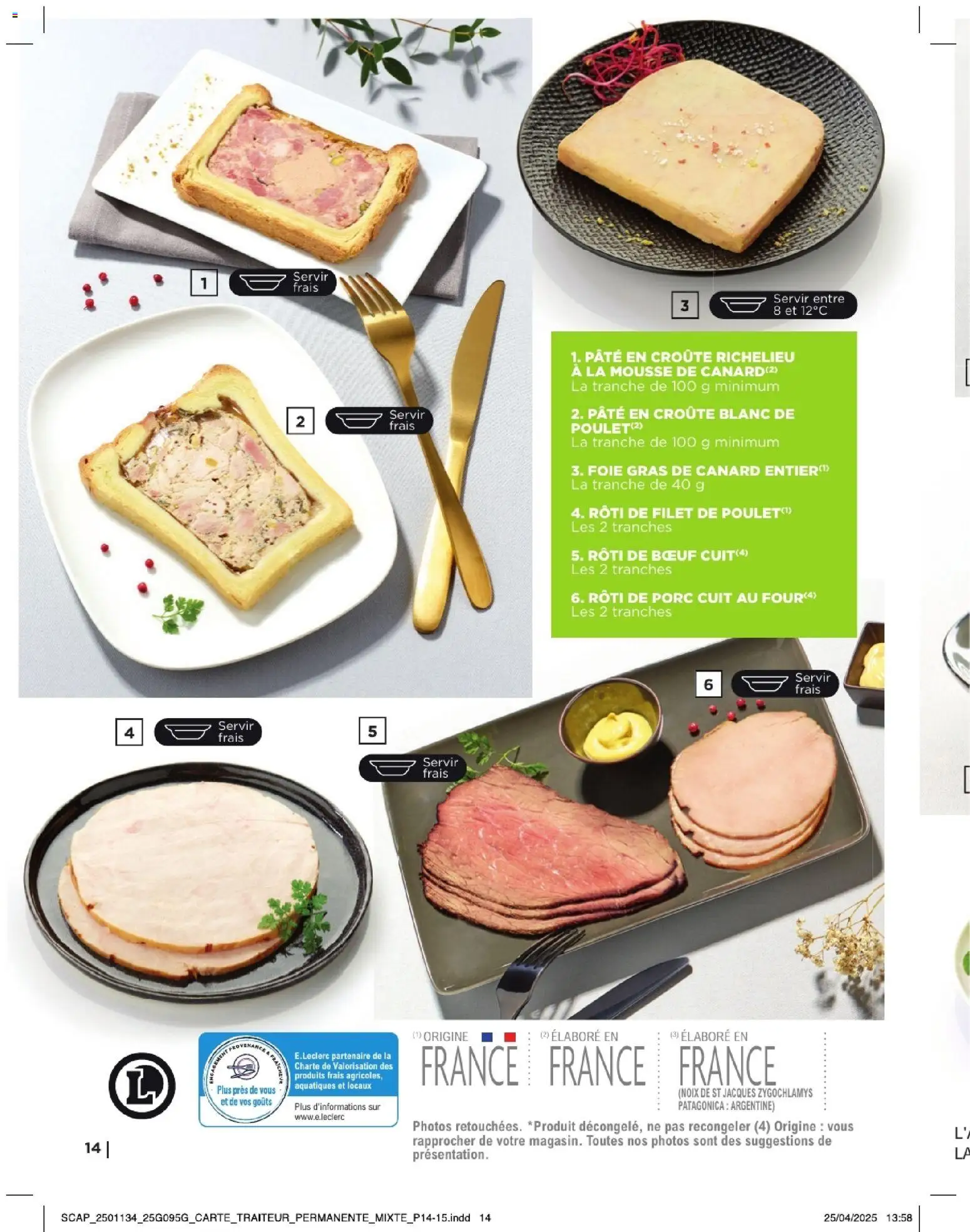 {H1} | Page: 14 | Produits: Foie Gras de Canard, Four, Rôti de bœuf, Noix