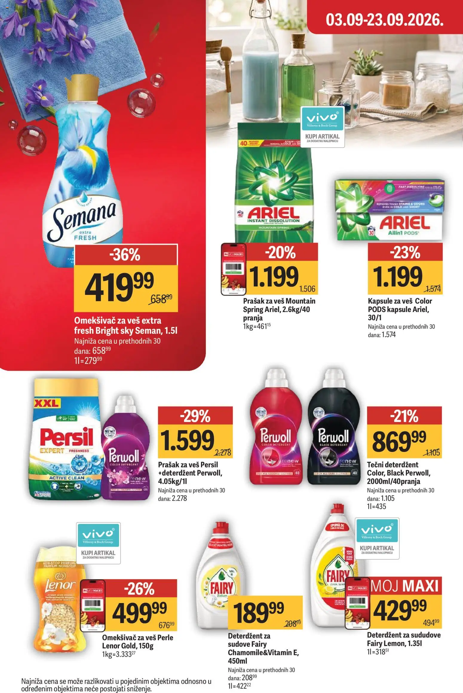 Maxi katalog - važi od 03.09.2026 | Strana: 44 | Proizvode: Deterdžent, Ariel, Perwoll, Persil