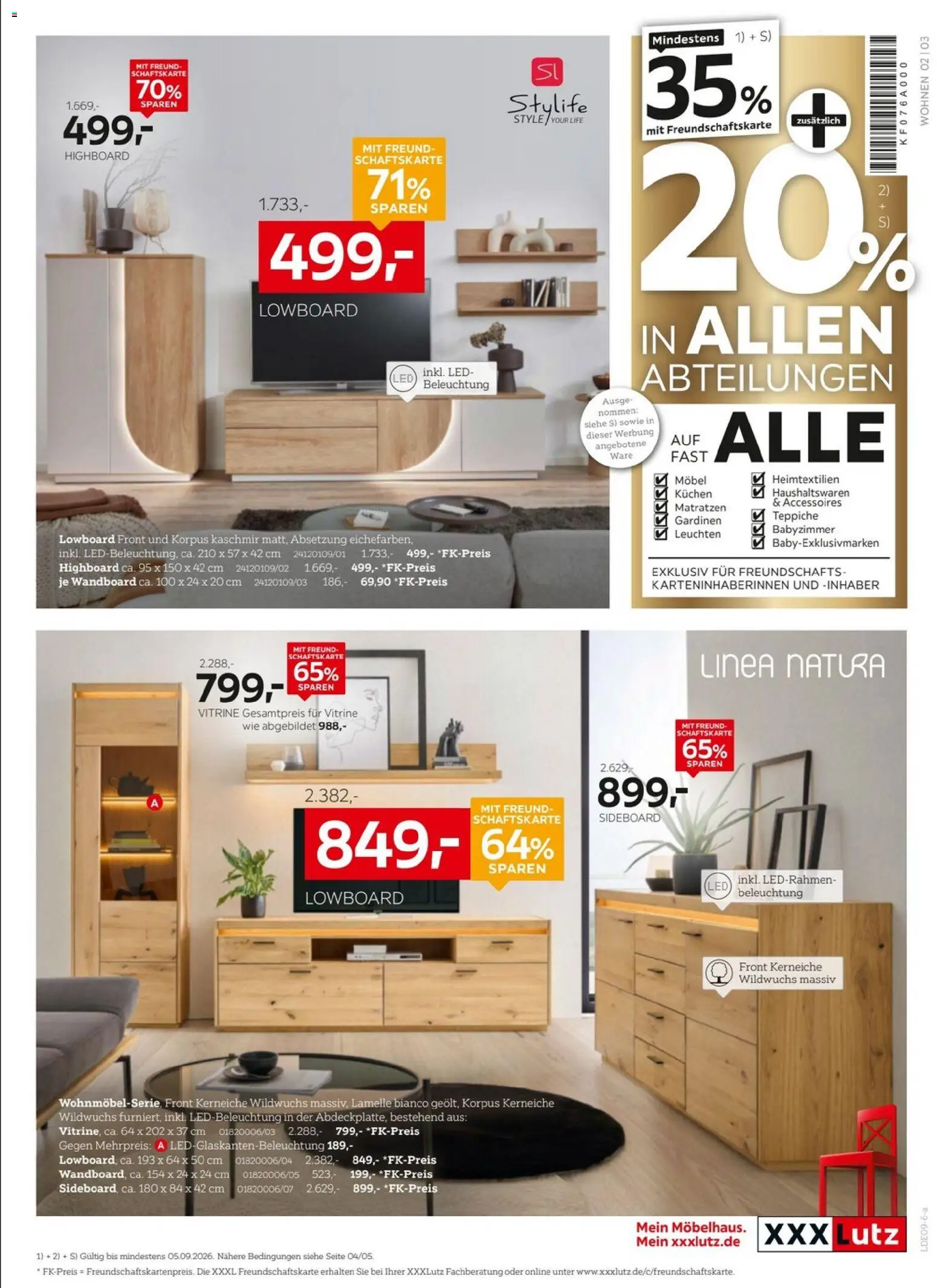 XXXLutz Jubiläum – gültig ab 22.08.2026 | Seite: 3 | Produkte: Sideboard, Lowboard, Wandboard, Vitrine