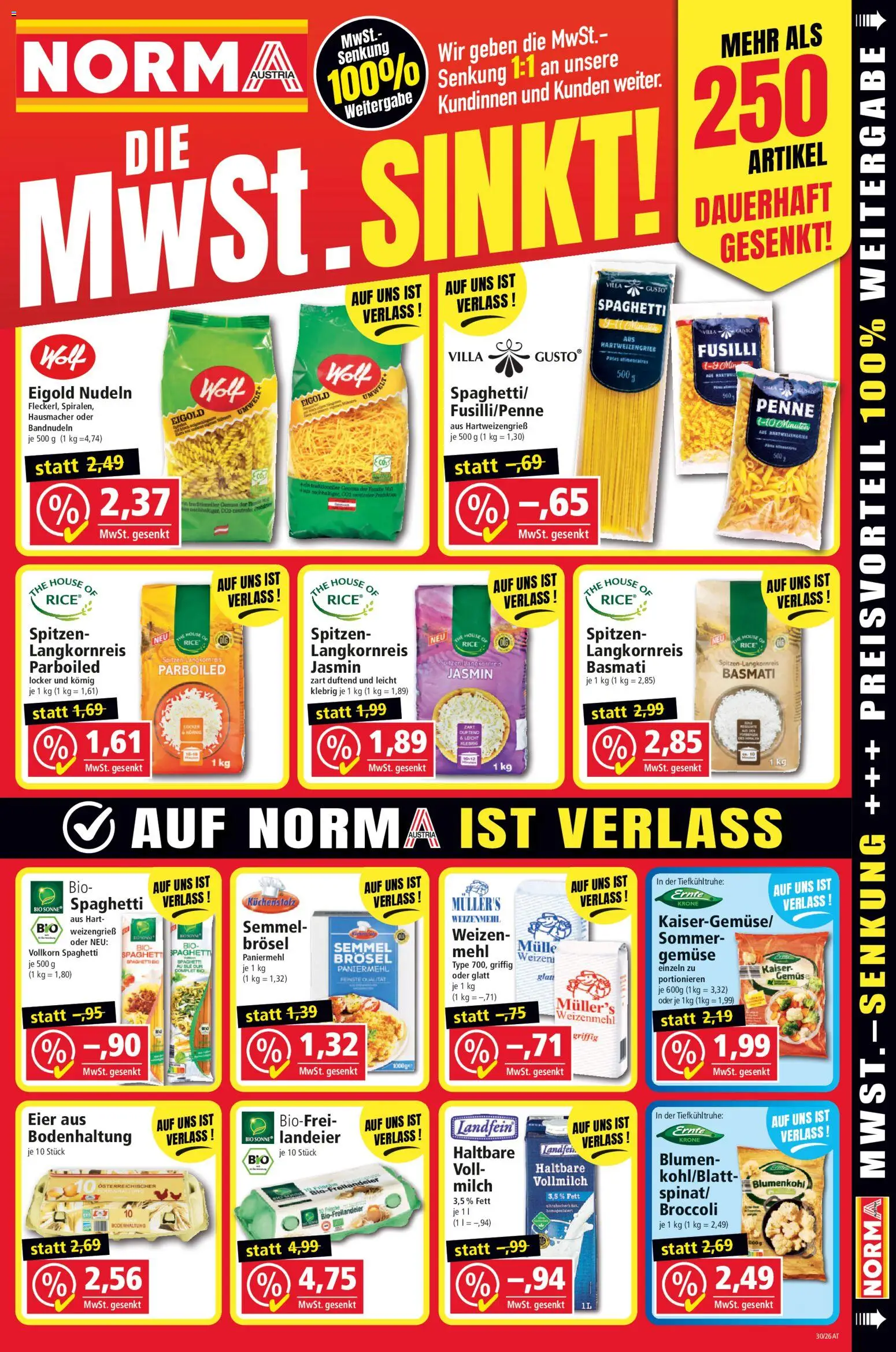 Norma Flugblatt gültig ab 20.07.2026 | Seite: 19 | Produkte: Gemüse, Milch, Eier, Hajdina liszt