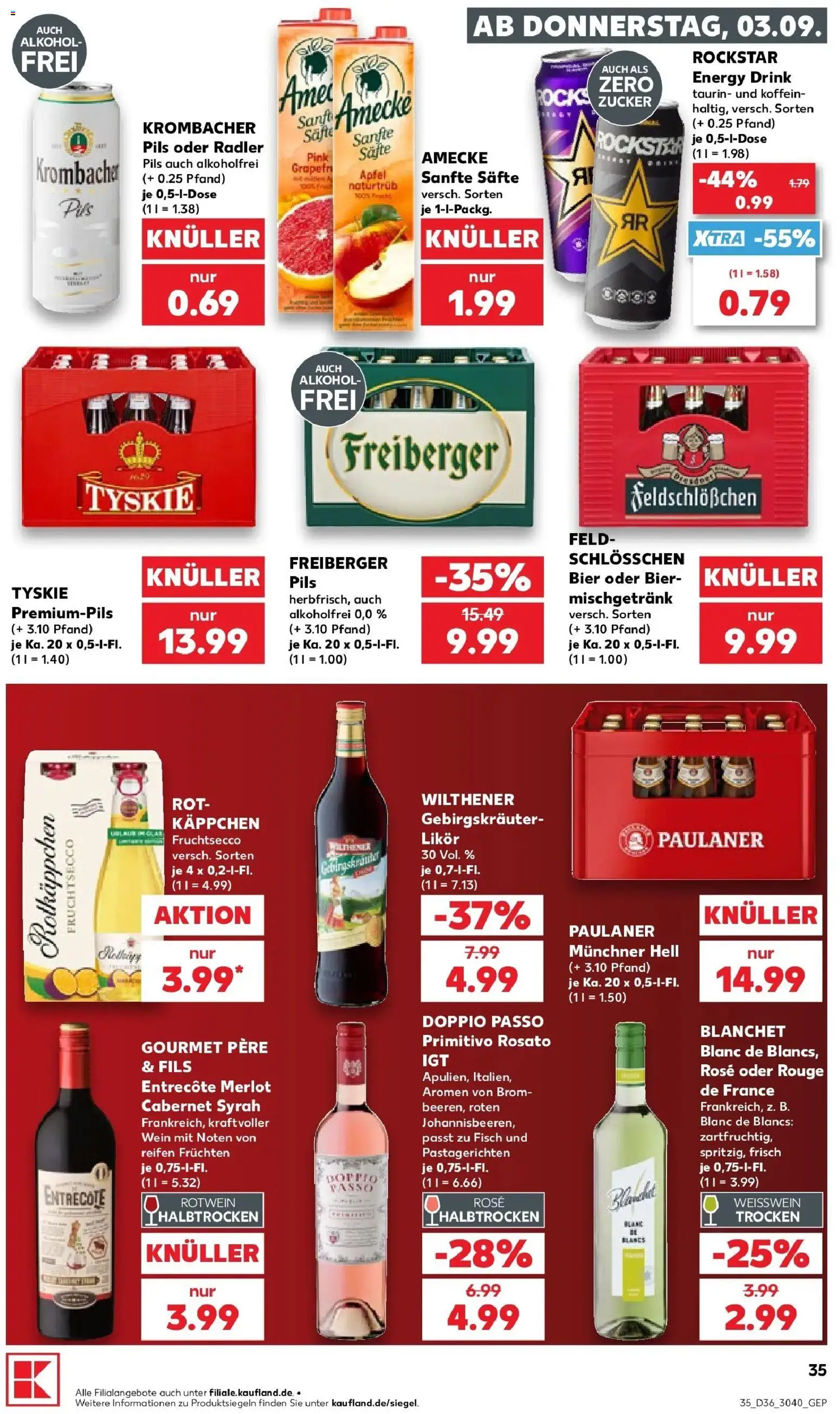 Prospekt Kaufland ab 31.08.2026 » Angebote Online zum Blättern | Seite: 44 | Produkte: Likör, Rockstar, Zucker, Krombacher