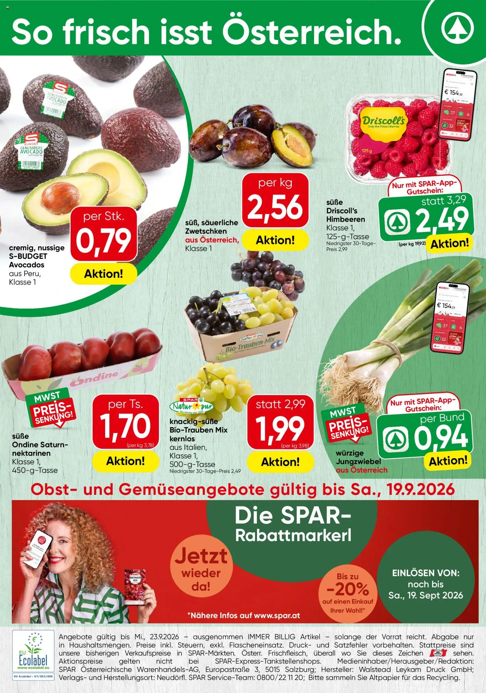 Spar Obst & Gemüse gültig ab 14.09.2026 | Seite: 1