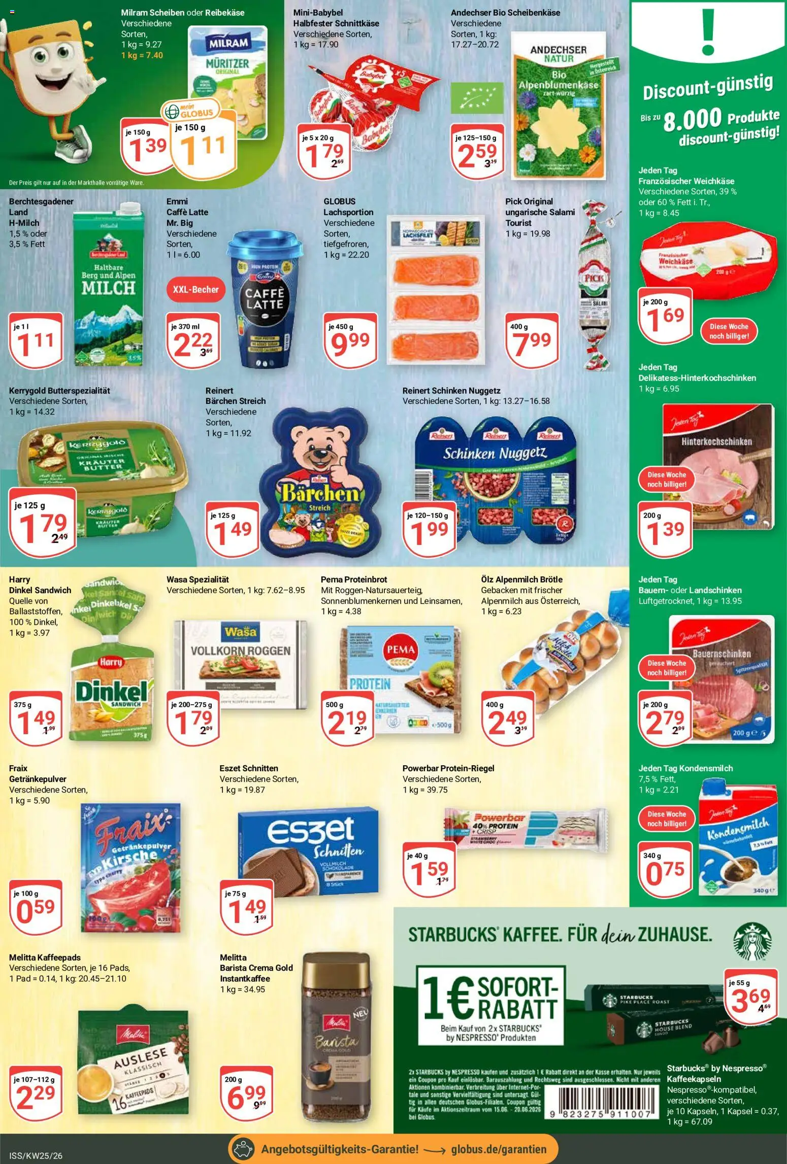 Globus Prospekt – gültig ab 15.06.2026 | Seite: 11 | Produkte: Milch, Butter, Starbucks, Milram