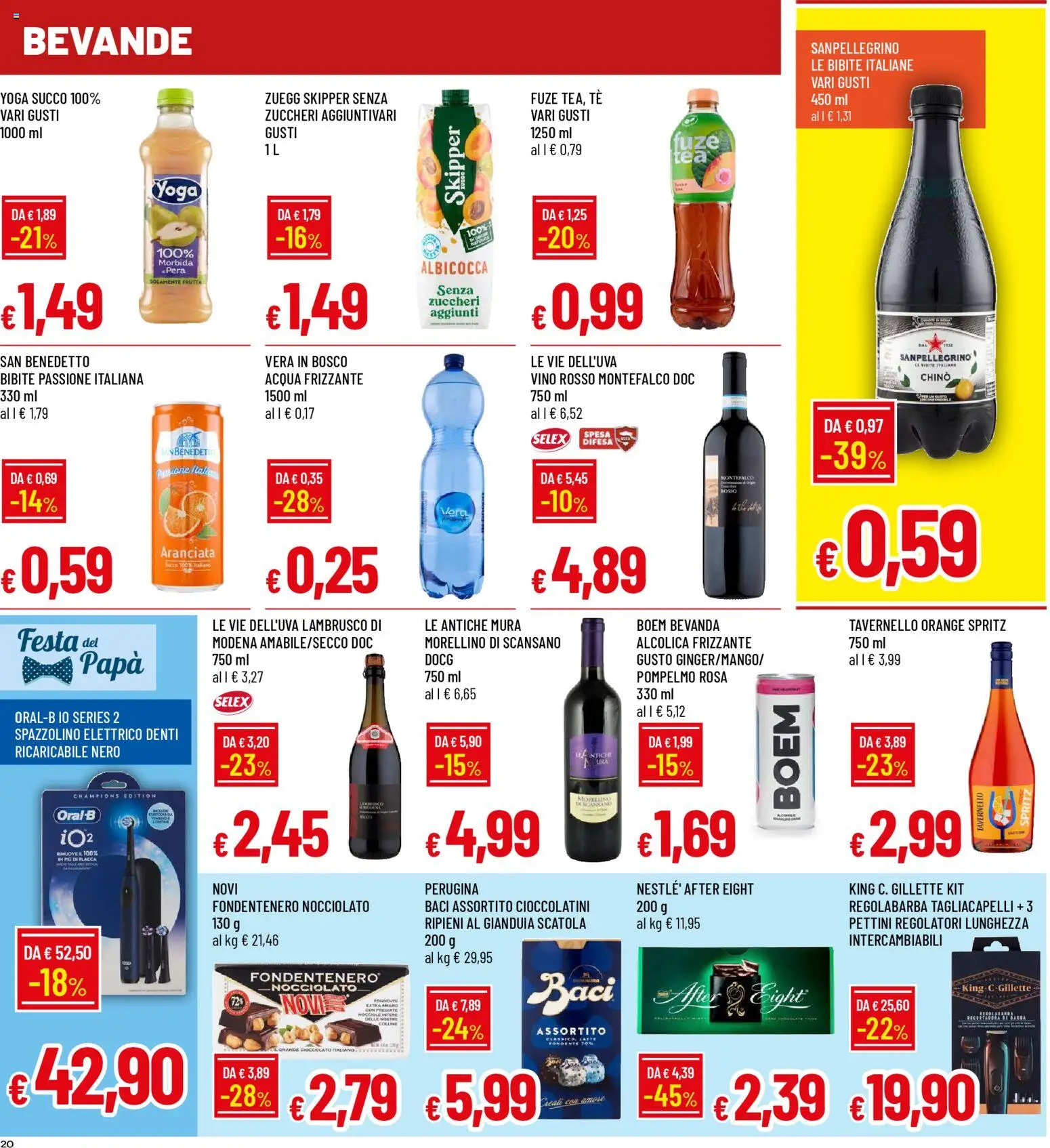 Volantino Famila del 12.03.2026 | Pagina: 20 | Prodotti: Succo, Spazzolino, Latte, Vino rosso