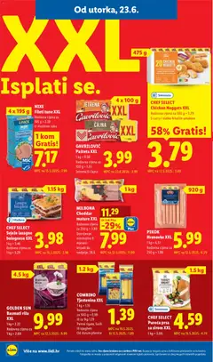 GOLDEN SUN Basmati riža XXL, 1 kg = 2.22 Redovna cijena za 1 kg = 2.69 - Pregled kataloga iz trgovine Lidl, vrijedi od 23.06.2026 | Stranica: 10