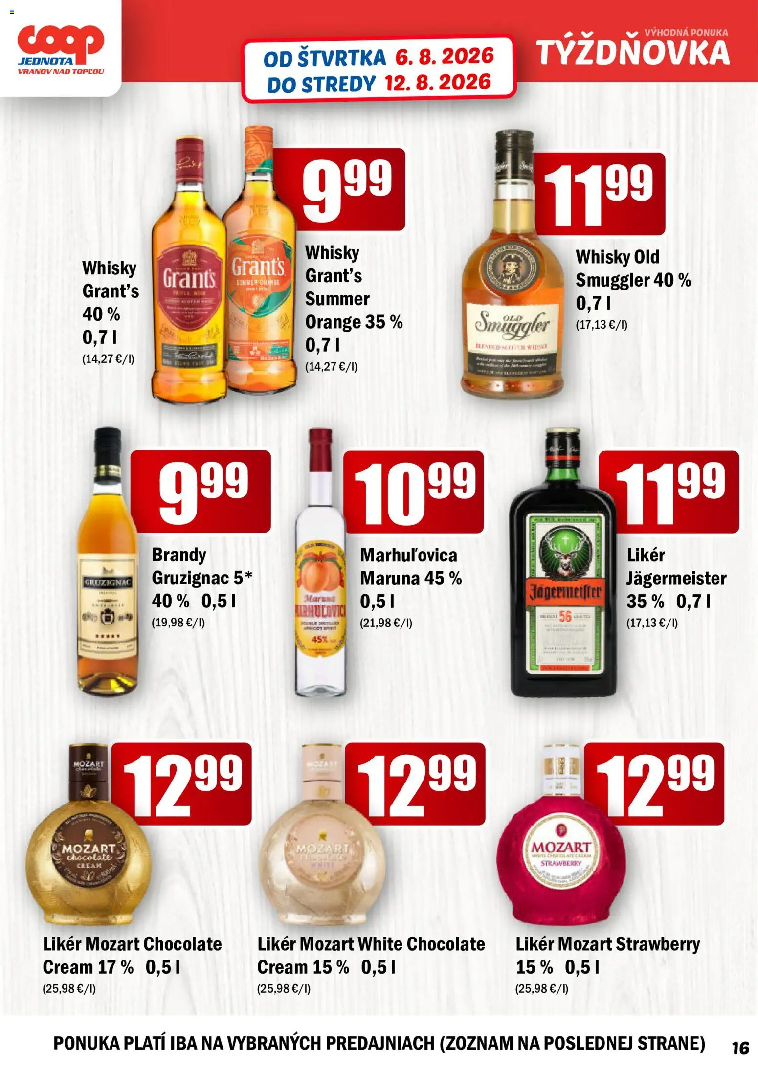 Nové COOP Jednota akcie – leták je platný od 06.08.2026 | Strana: 16