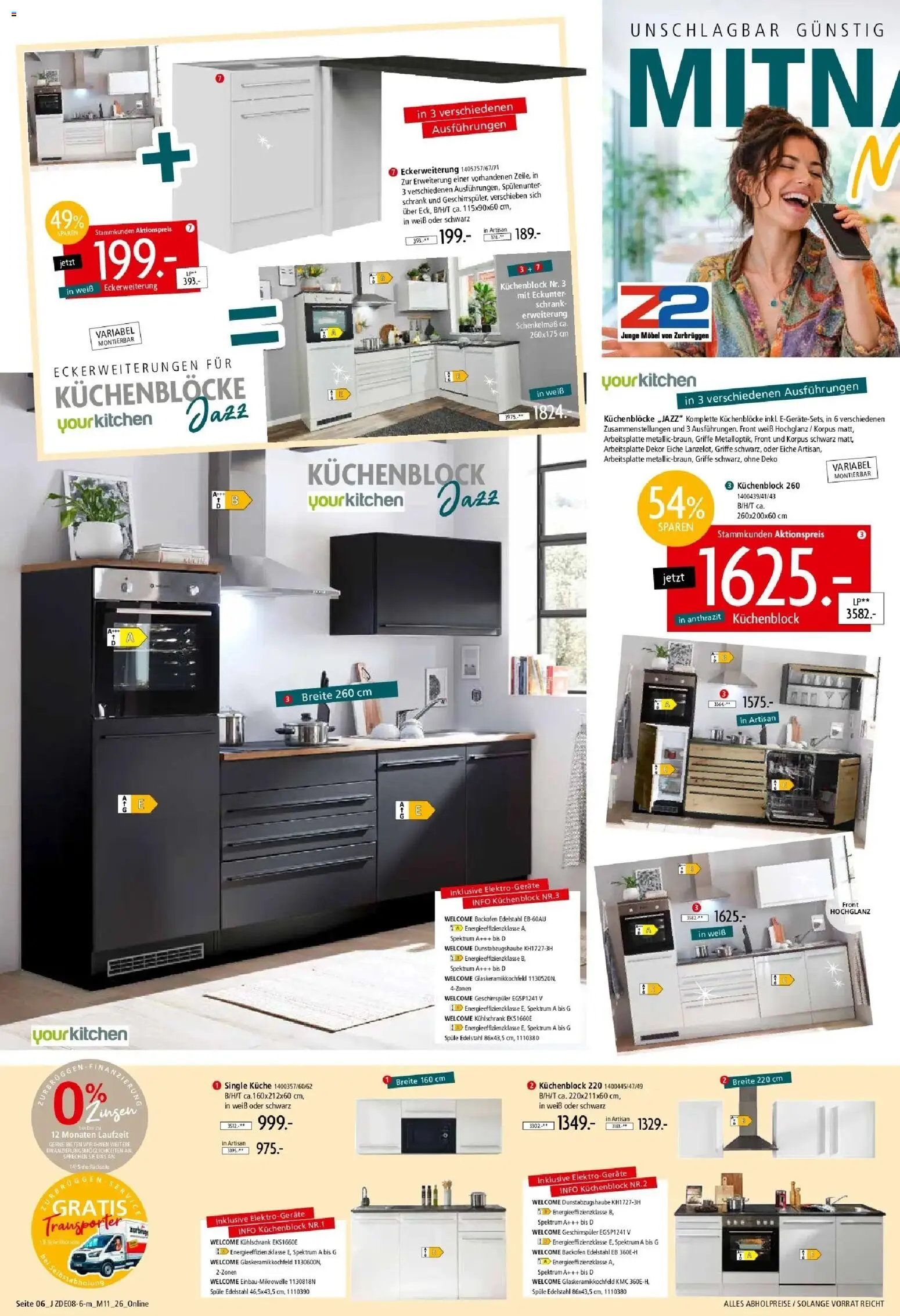 Zurbrüggen - Zurbrüggen: Mitnahme Möbel – gültig ab 29.08.2026 | Seite: 34 | Produkte: Geschirrspüler, Schrank, Küche, Kühlschrank