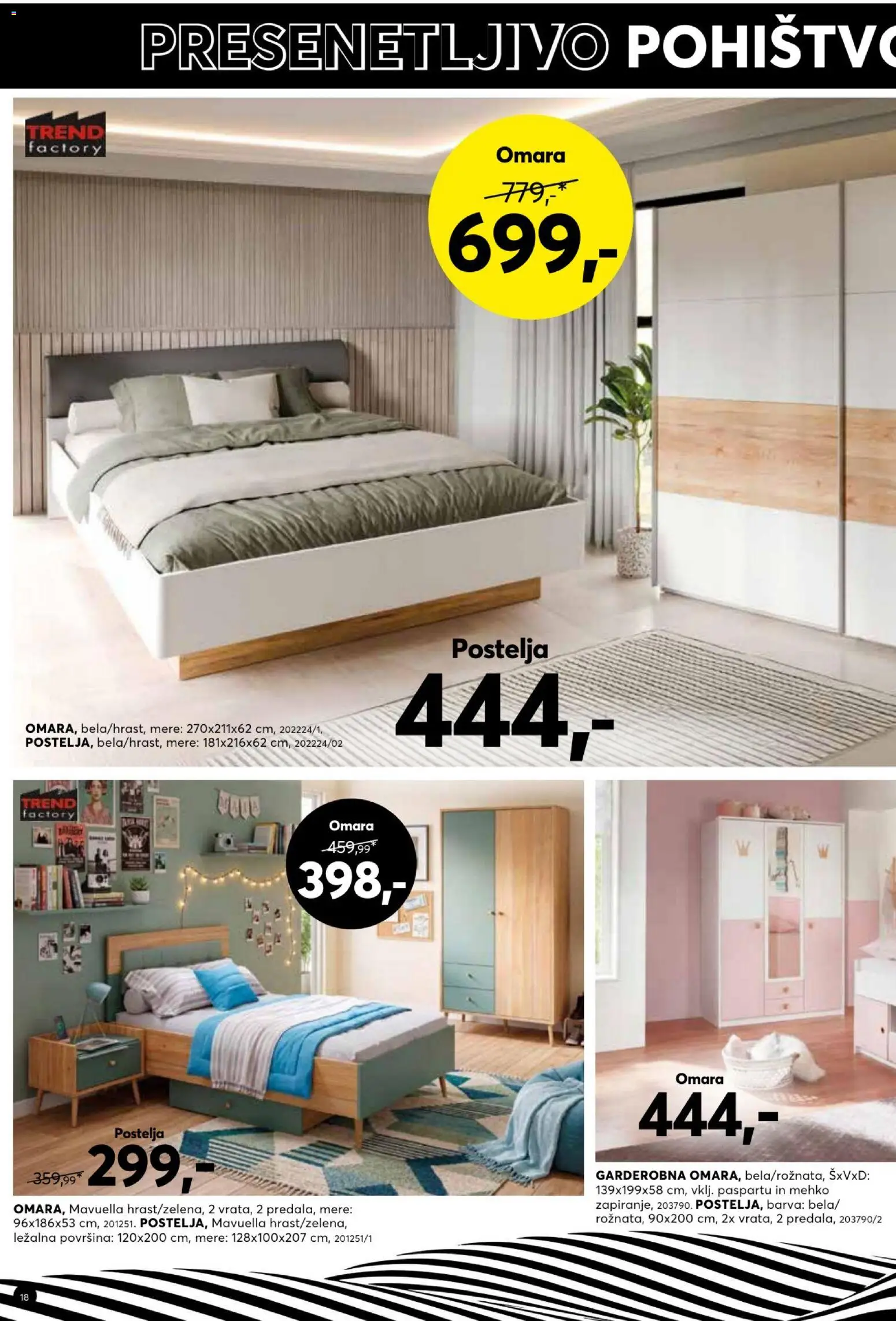 Novi Dipo katalog ponudbe – veljaven od 23.09.2026 | Stran: 18 | Izdelki: Postelja, Omara, Barva