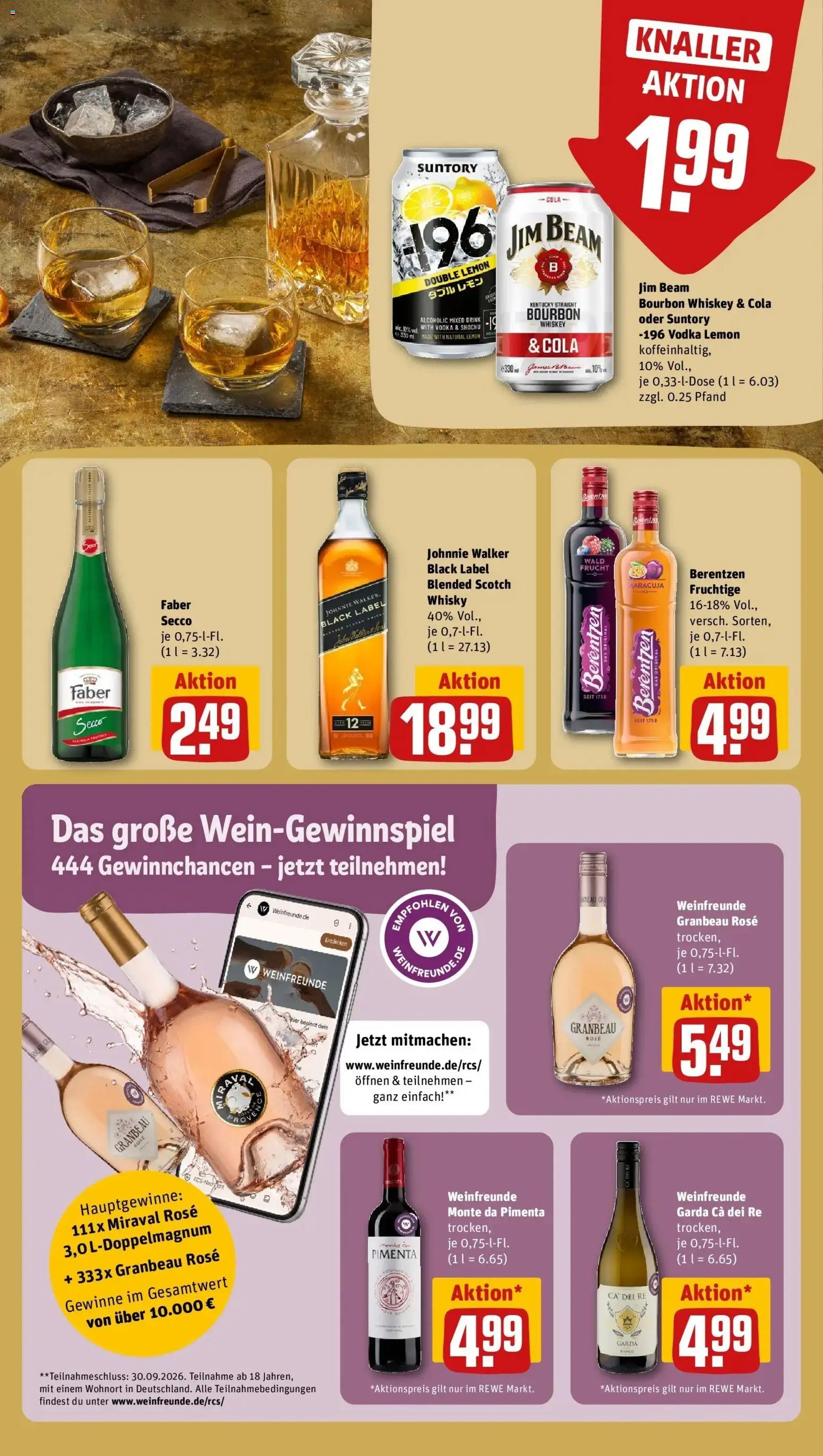 Rewe Prospekt Bretzfeld/Rappach – gültig ab 05.07.2026 | Seite: 21 | Produkte: Whisky, Jim beam, Cola, Berentzen