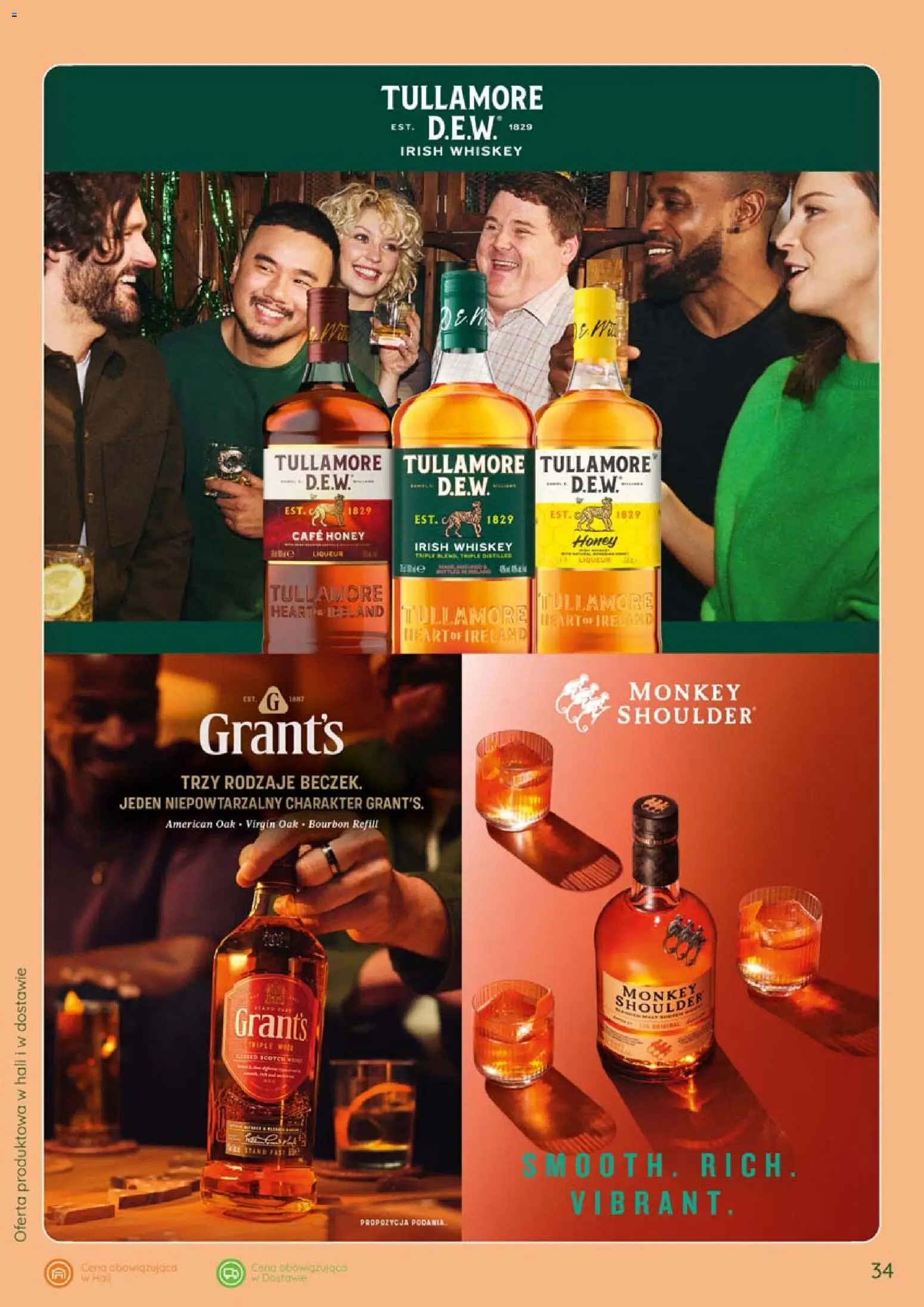 Eurocash gazetka - Katalog Alkoholowy od 01.09.2026 | Strona: 34 | Produkty: Grant's, Irish whiskey, Monkey shoulder