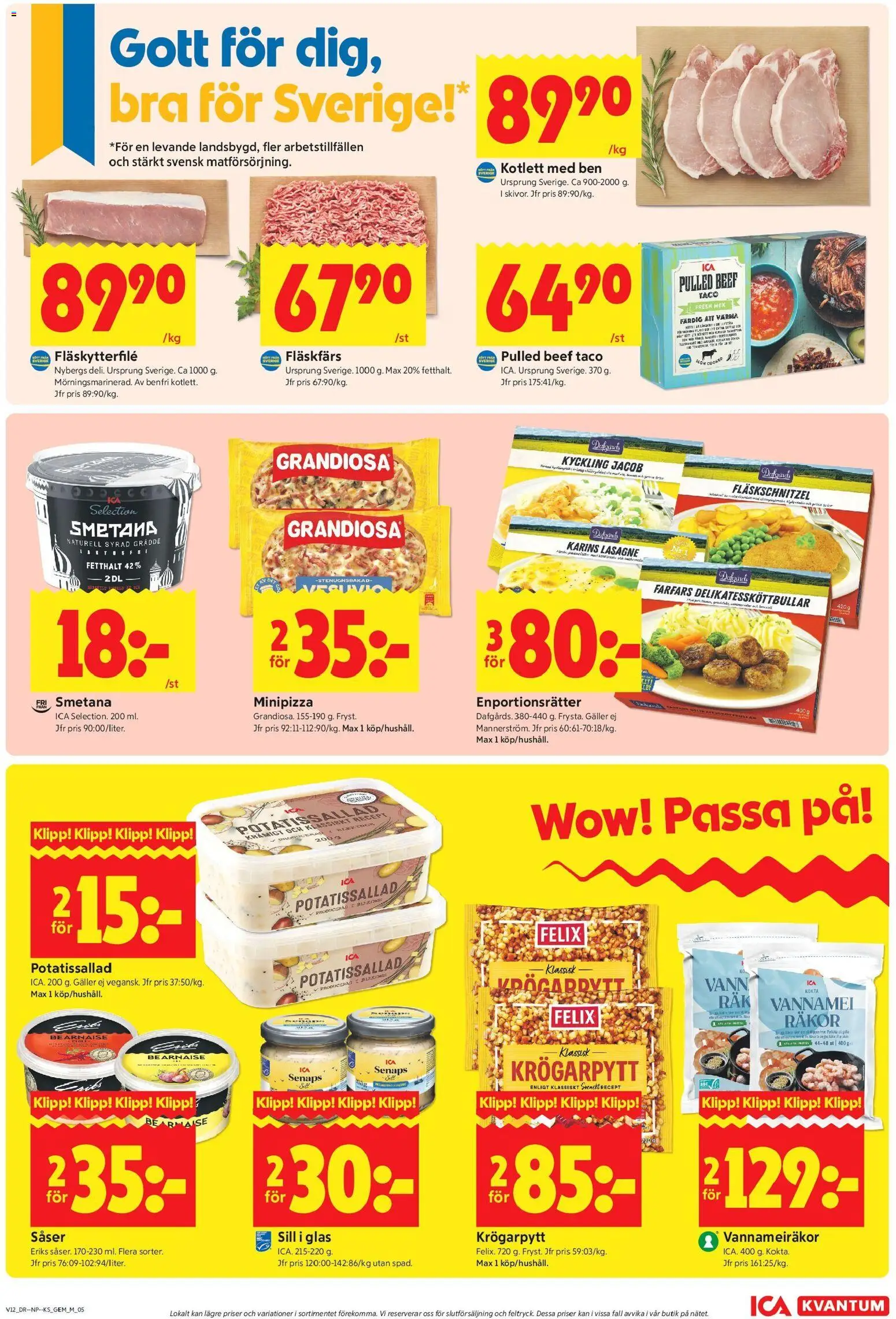 ICA Kvantum reklamblad aktuell från 16.03.2026 | Sida: 5 | Produkter: Potatissallad, Galler, Fläskytterfilé, Slow cooker