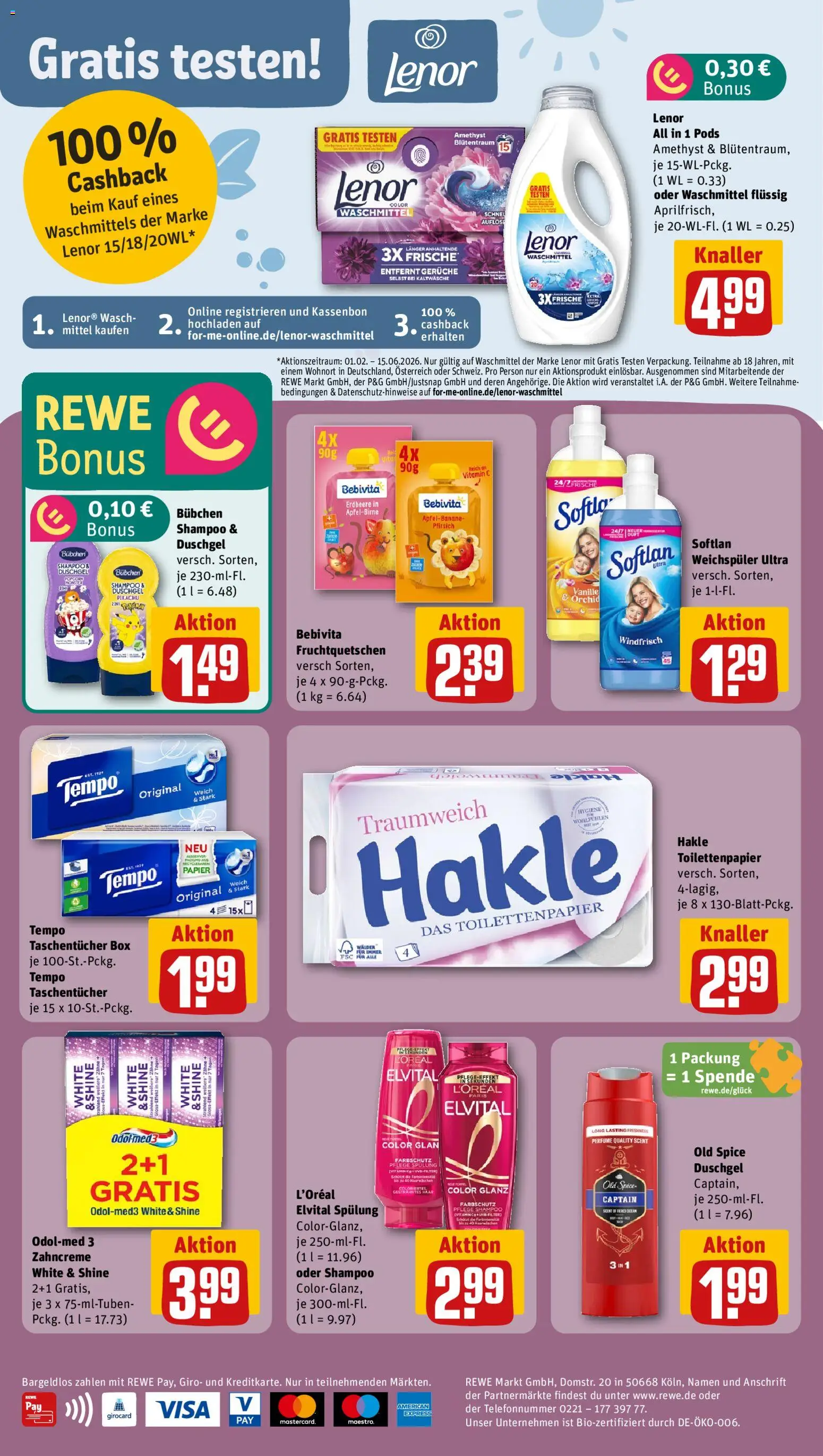 Rewe Prospekt 	 – gültig ab 07.04.2026 | Seite: 22 | Produkte: Shampoo, Duschgel, Tempo, Shower Gel