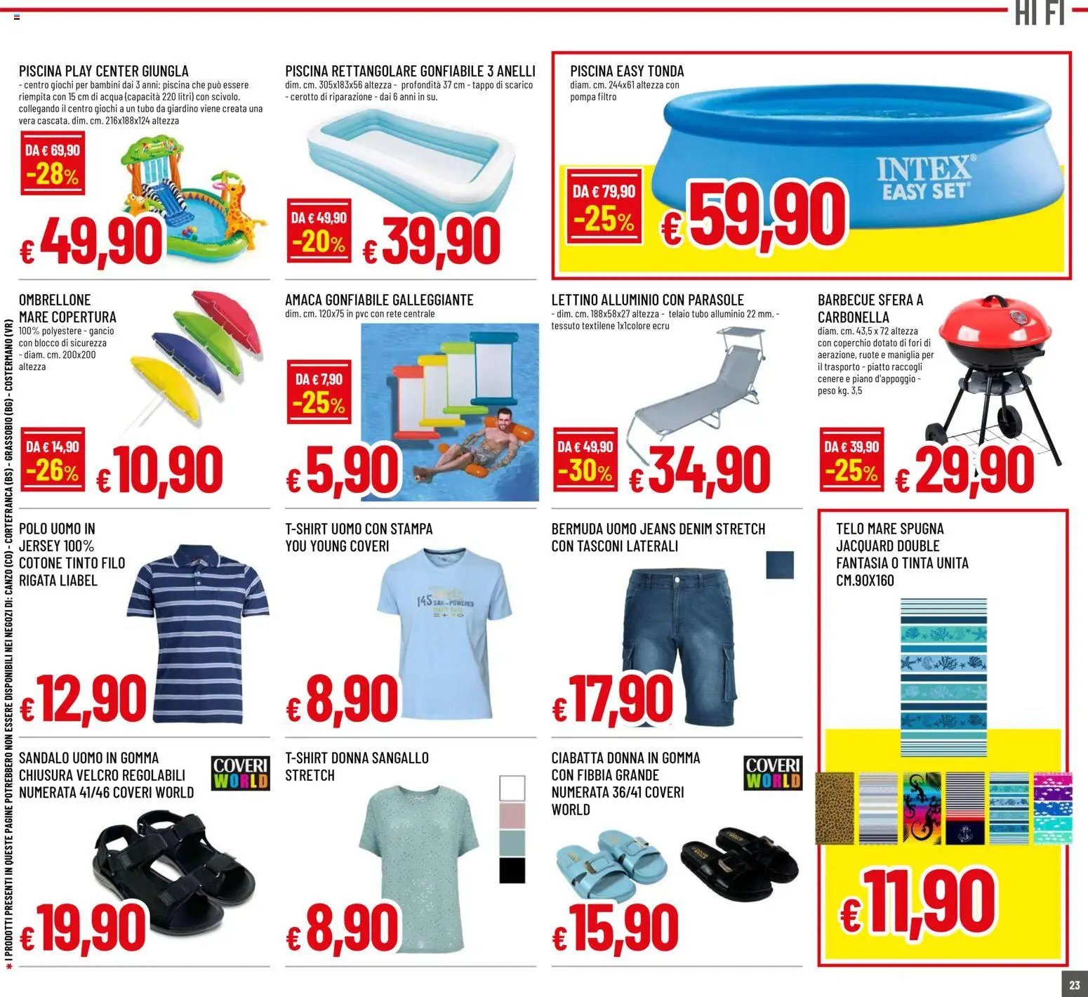Volantino Famila del 04.06.2026 | Pagina: 23 | Prodotti: Bermuda, Piscina, Jeans, Polo
