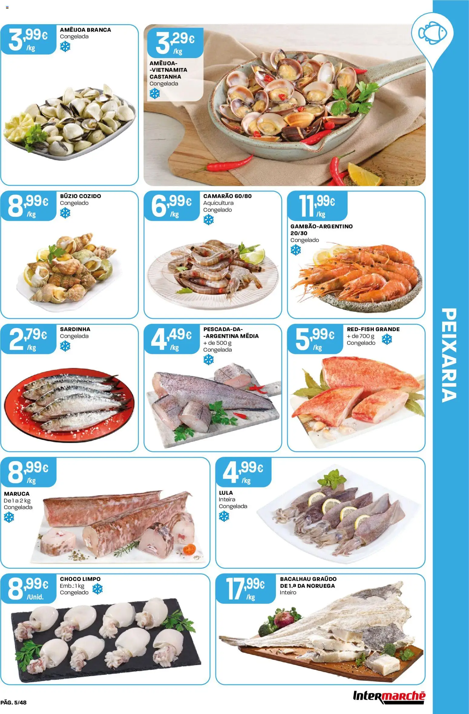 Intermarché folheto │ válido de 09/07/2026 | Página: 5 | Produtos: Bacalhau, Camarão