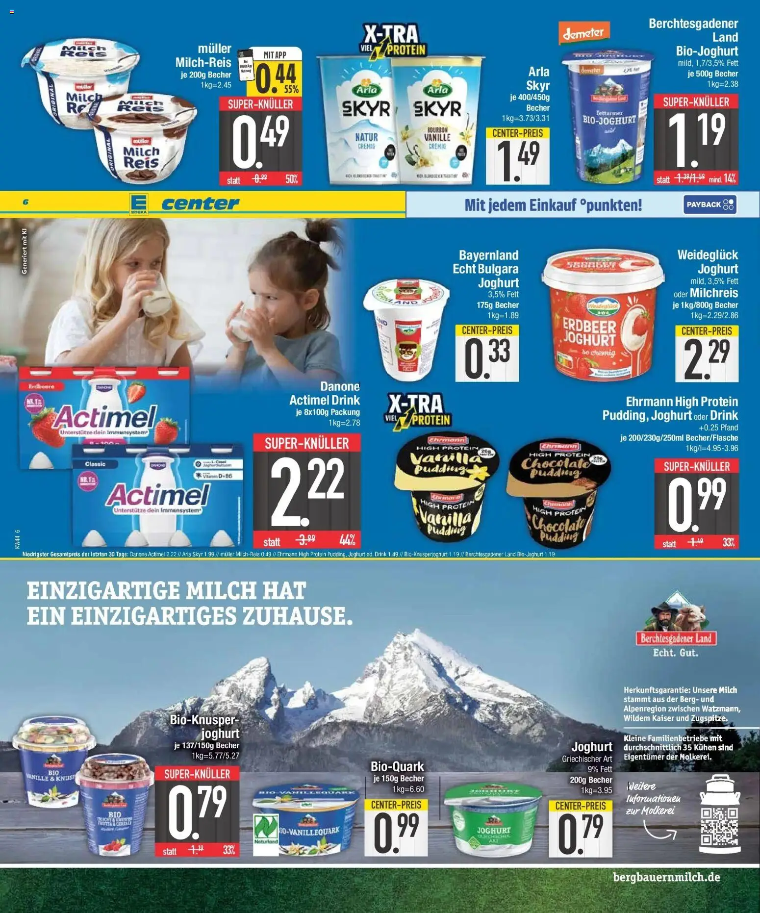 E center Prospekt Straubing (ab 26.10.2026) zum Blättern | Seite: 6 | Produkte: Joghurt, Pudding, Skyr, Arla skyr