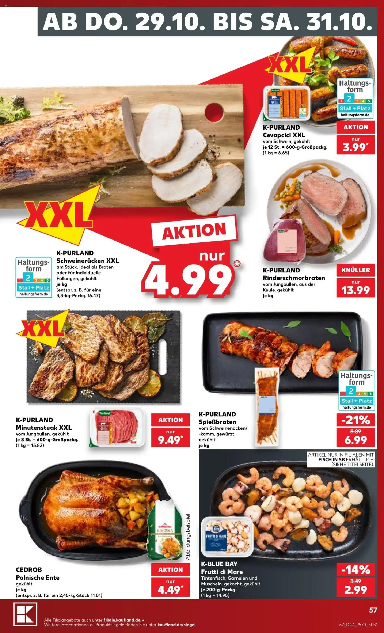 Prospekt Kaufland ab 26.10.2026 » Angebote Online zum Blättern | Seite: 61 | Produkte: Cevapcici, Garnelen, Fisch, Ente