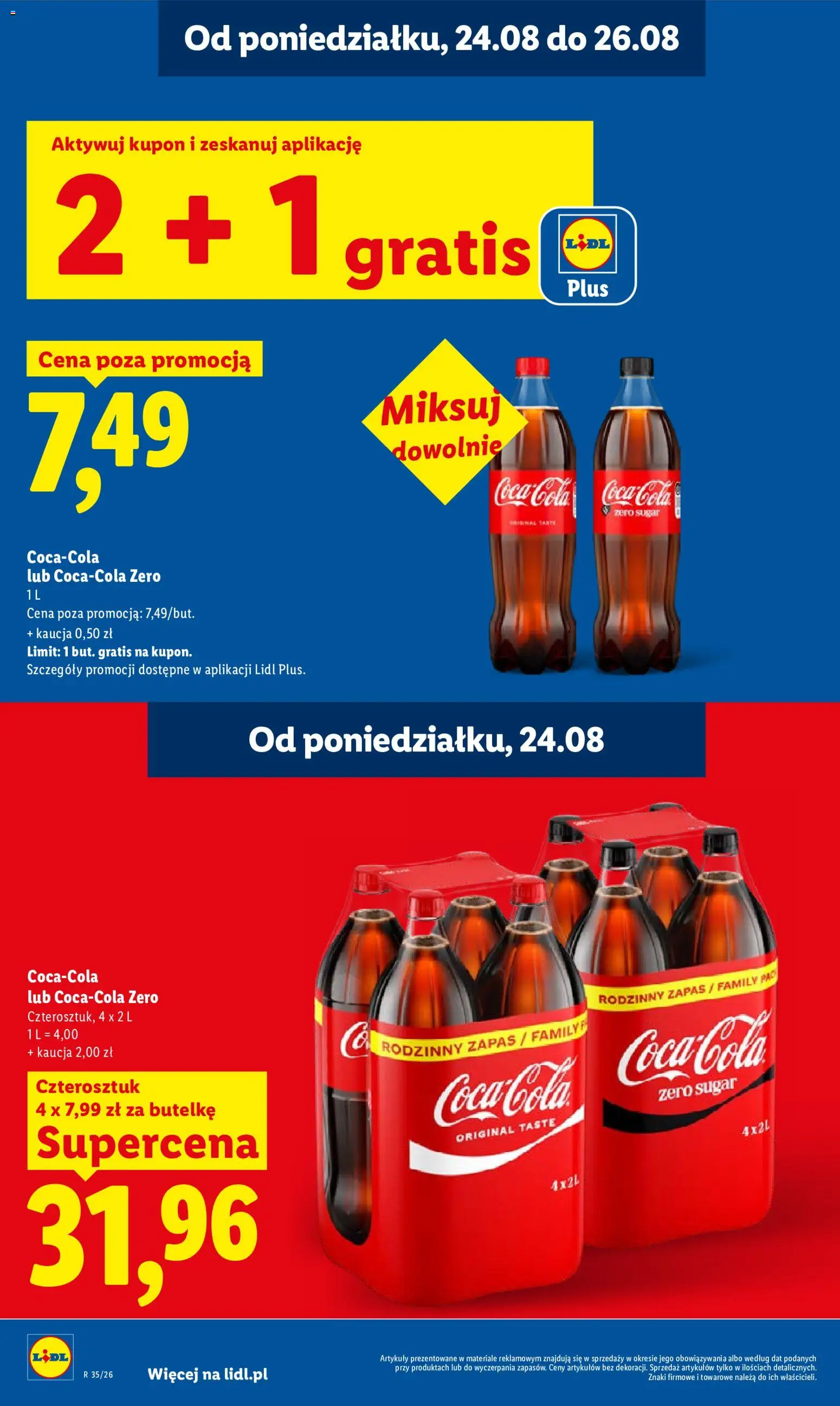 Lidl Polsko leták od 24.08.2026 | Strana: 22 | Produkty: Coca cola, Coca Cola Zero, Cola