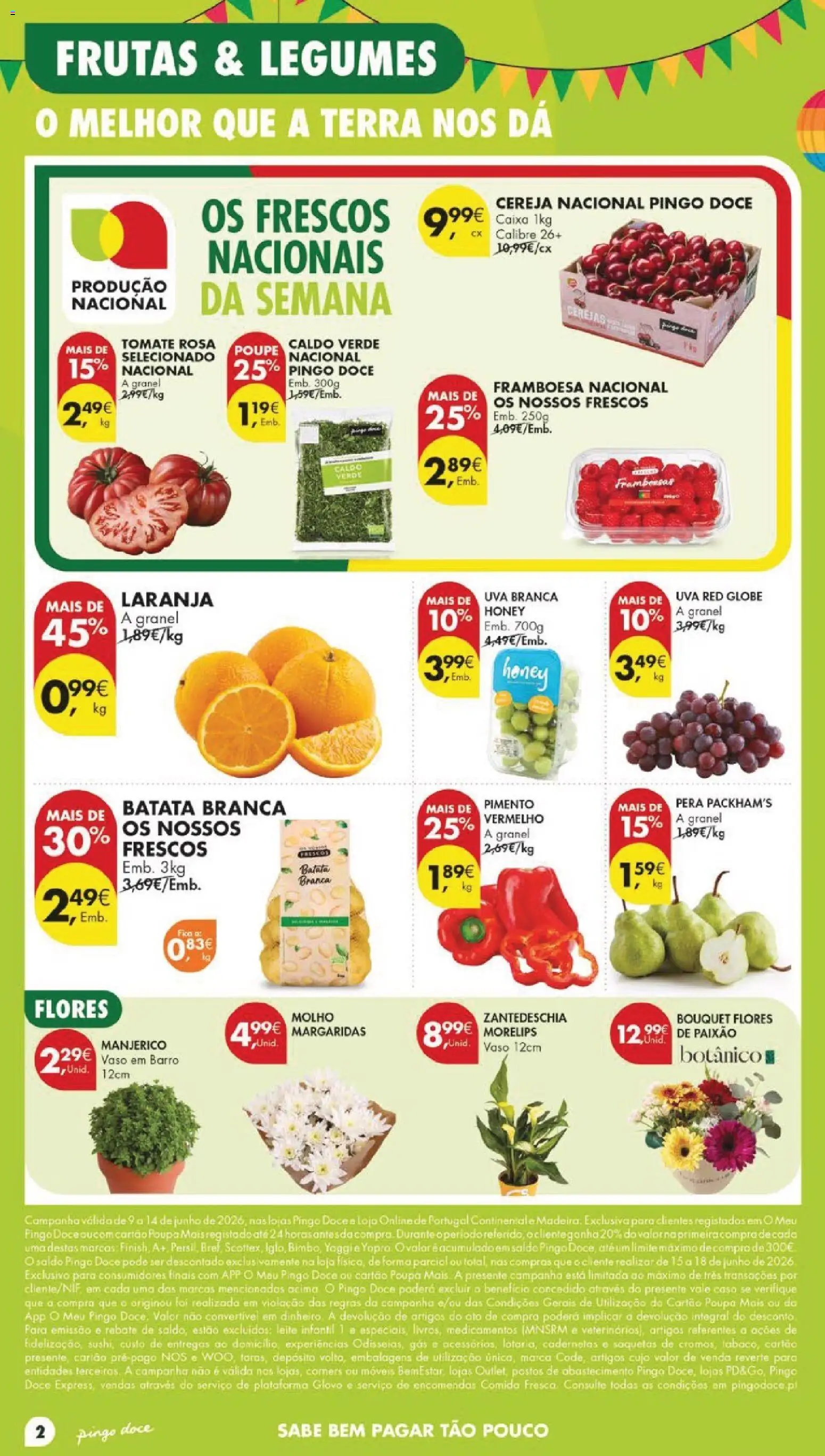 Pingo Doce folheto │ válido de 09.06.2026 | Página: 4 | Produtos: Flores, Leite infantil, Cereja, Leite
