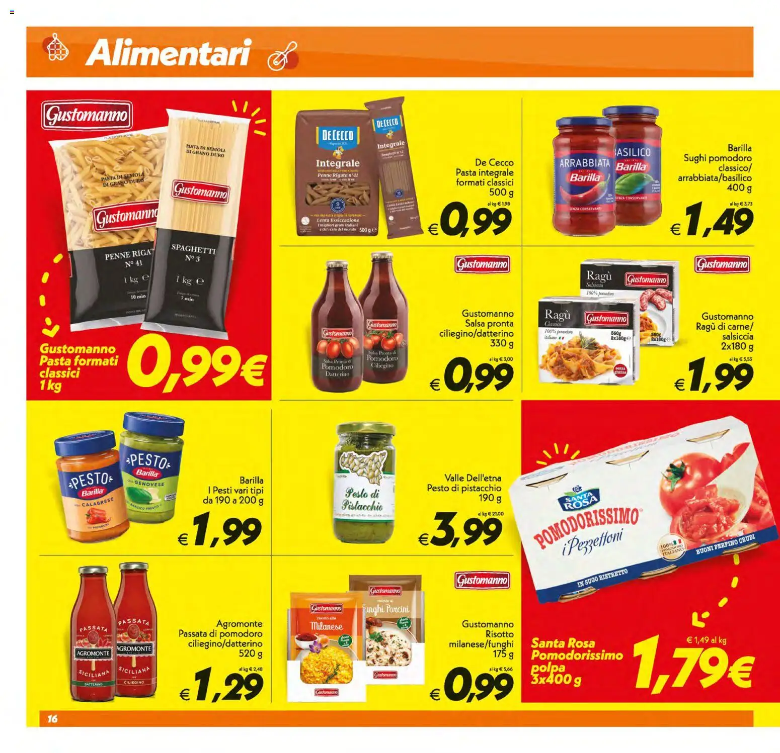 Volantino SuperConveniente del 31/07/2026 | Pagina: 16 | Prodotti: Salsa, Passata di pomodoro, Ragú, Sugo