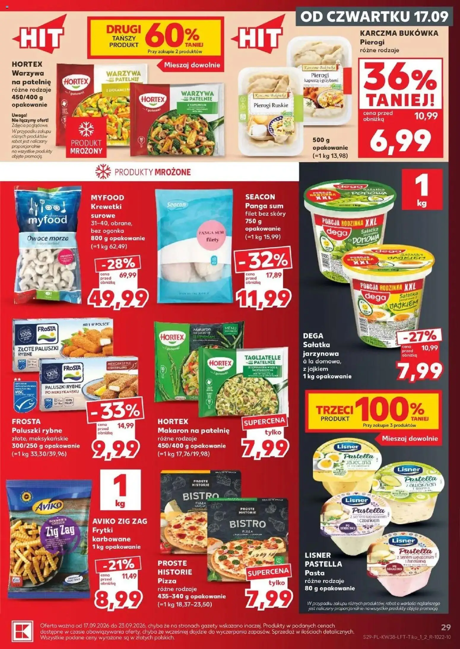 Kaufland gazetka od 17.09.2026 - od jutra PDF | Strona: 29 | Produkty: Makaron na patelnię, Gazety, Pierogi ruskie, Owoce morza