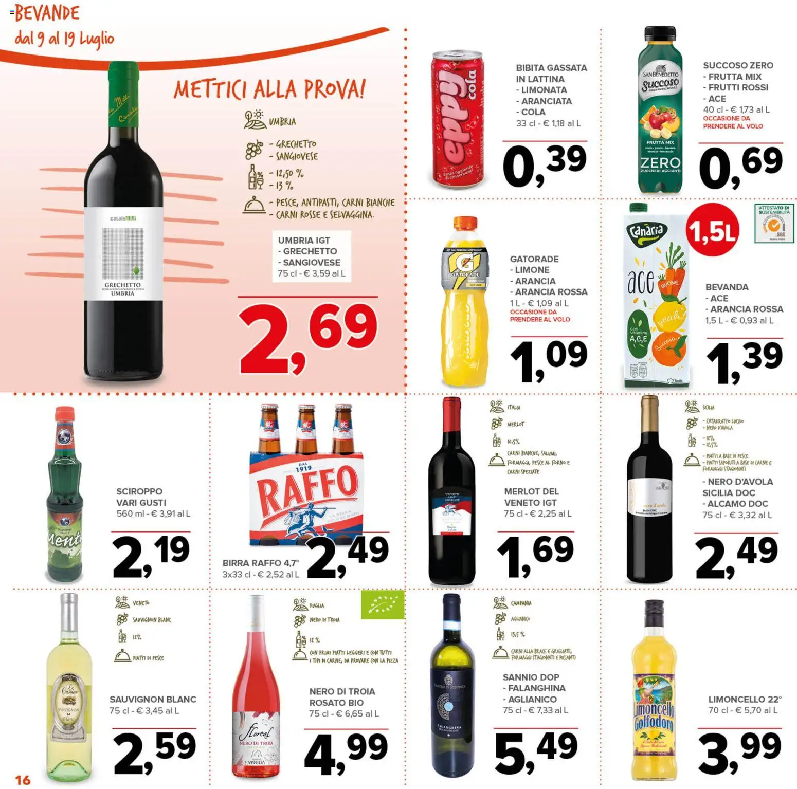 Volantino Todis del 09/07/2026 | Pagina: 16 | Prodotti: Birra, Limone, Limoncello, Forno