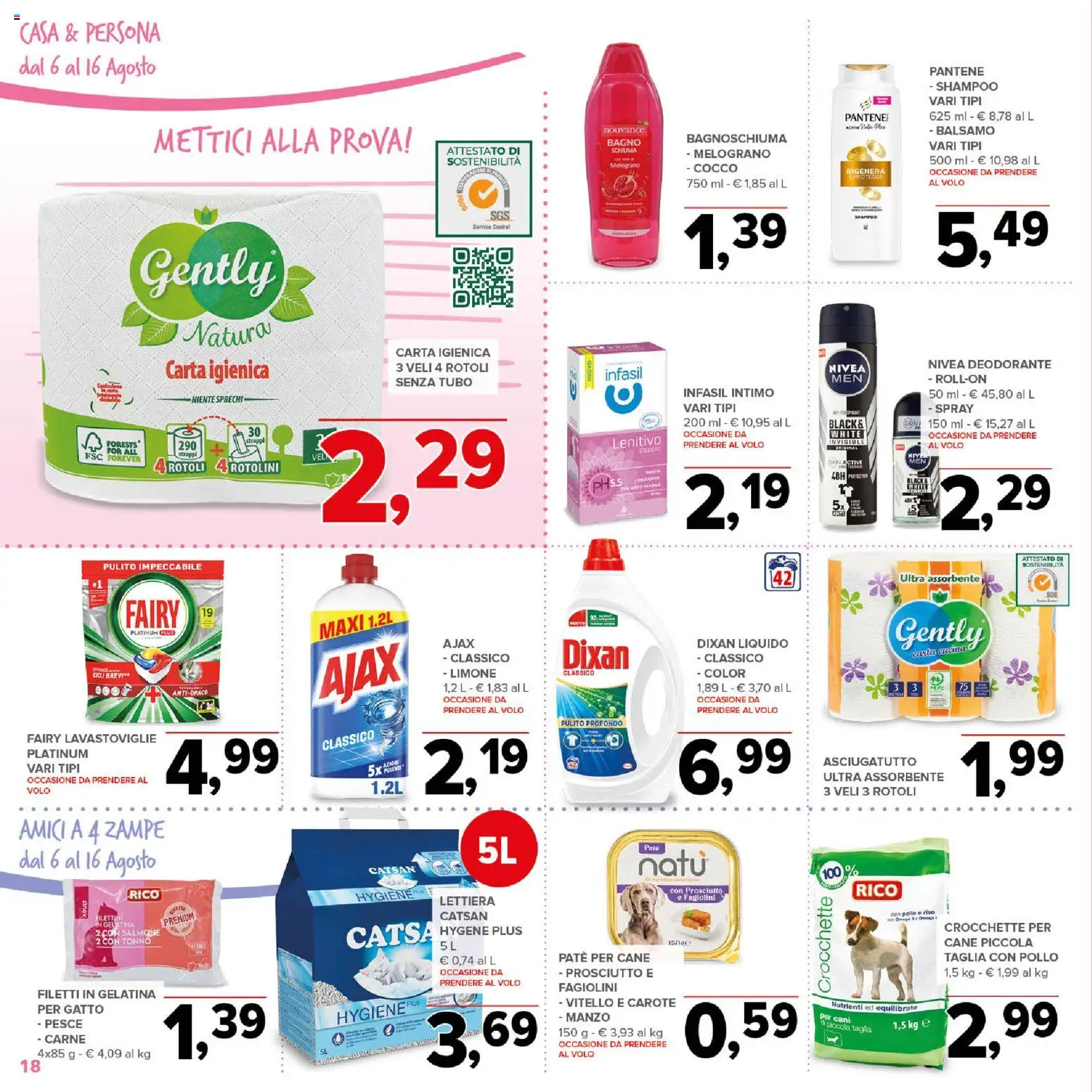Volantino Todis del 06/08/2026 | Pagina: 18 | Prodotti: Pollo, Prosciutto, Crocchette, Cocco