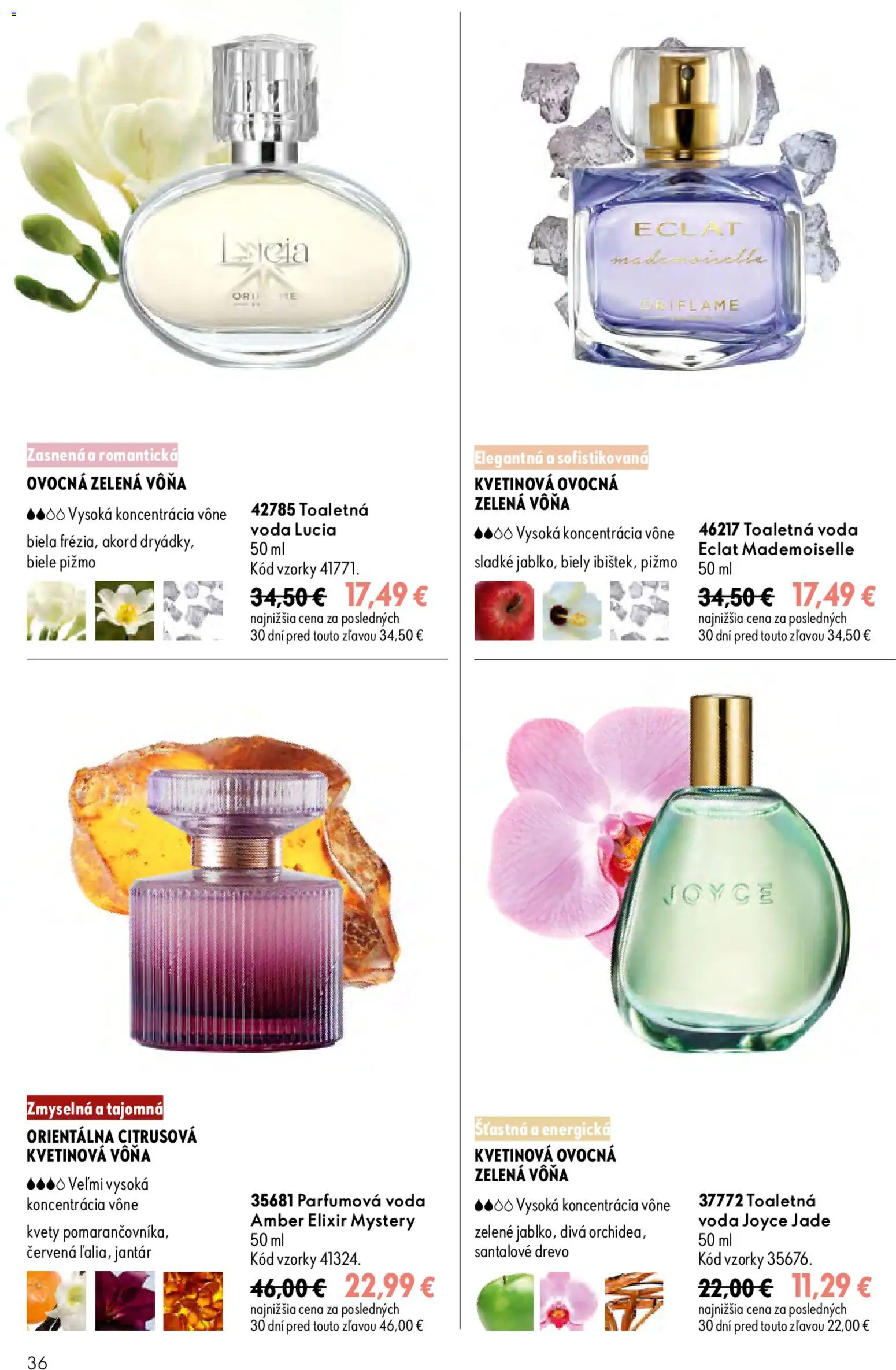 Nové Oriflame akcie – leták je platný od 09.09.2026 | Strana: 36 | Produkty: Toaletná voda, Voda, Kvety