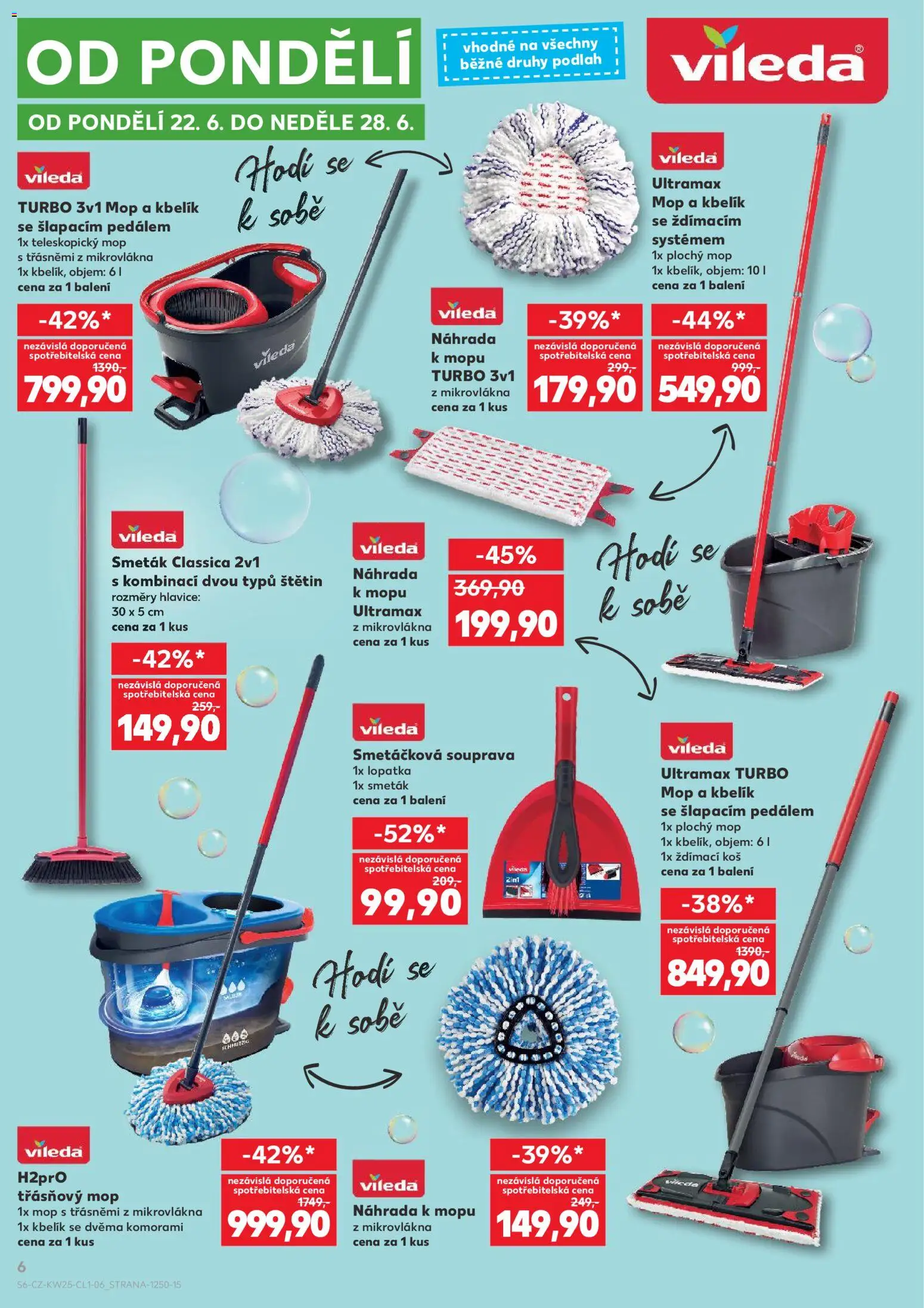 Kaufland leták - Liberec od 17.06.2026 | Strana: 6 | Produkty: Mop, Lopatka, Koš, Smeták