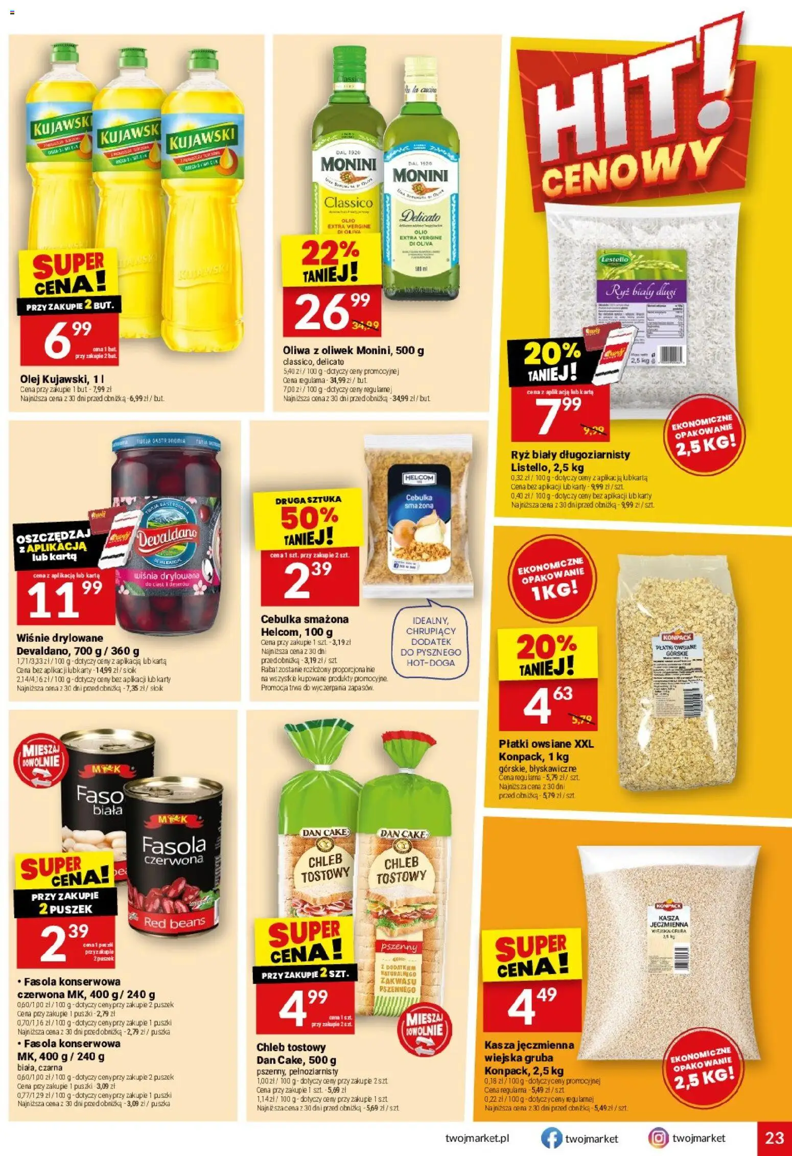Twój Market gazetka od 15.07.2026 | Strona: 23 | Produkty: Chleb tostowy, Wiśnie, Olej, Chleb