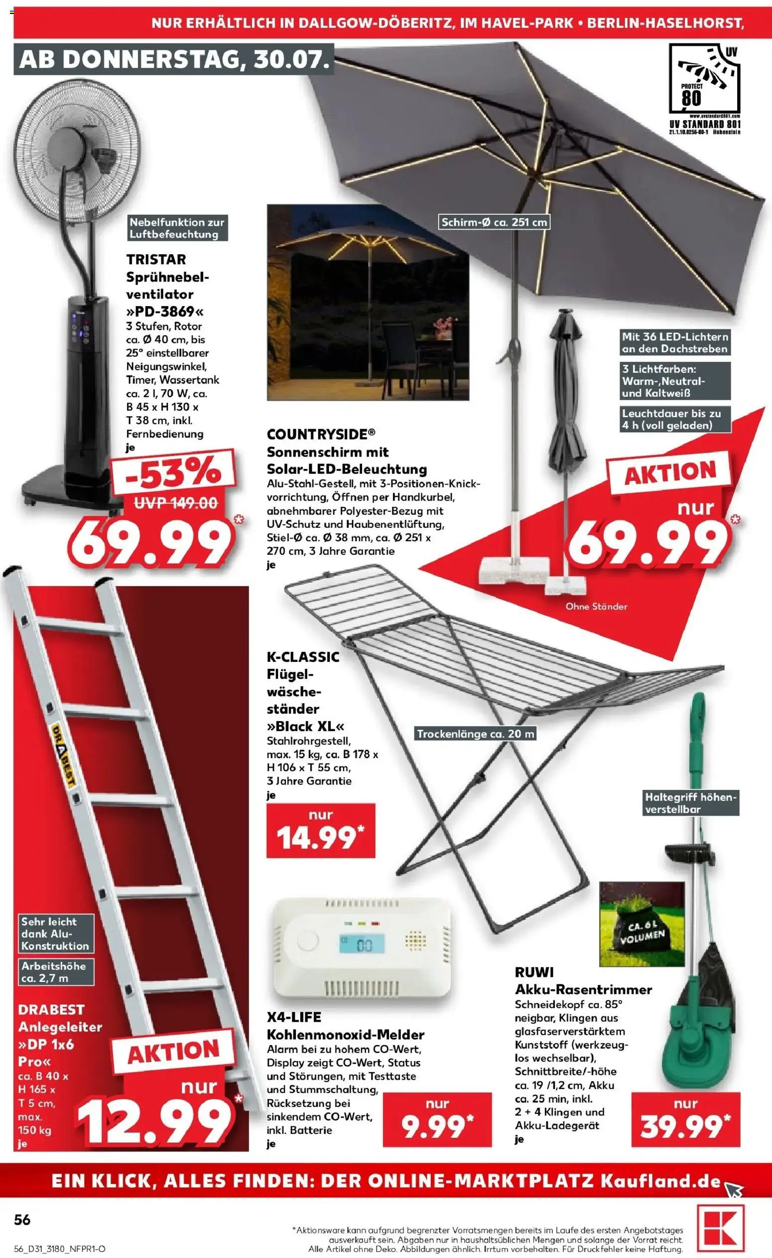 Kaufland Prospekt Dallgow-Döberitz – gültig ab 27.07.2026 | Seite: 65 | Produkte: Ventilator, Batterie, Sonnenschirm