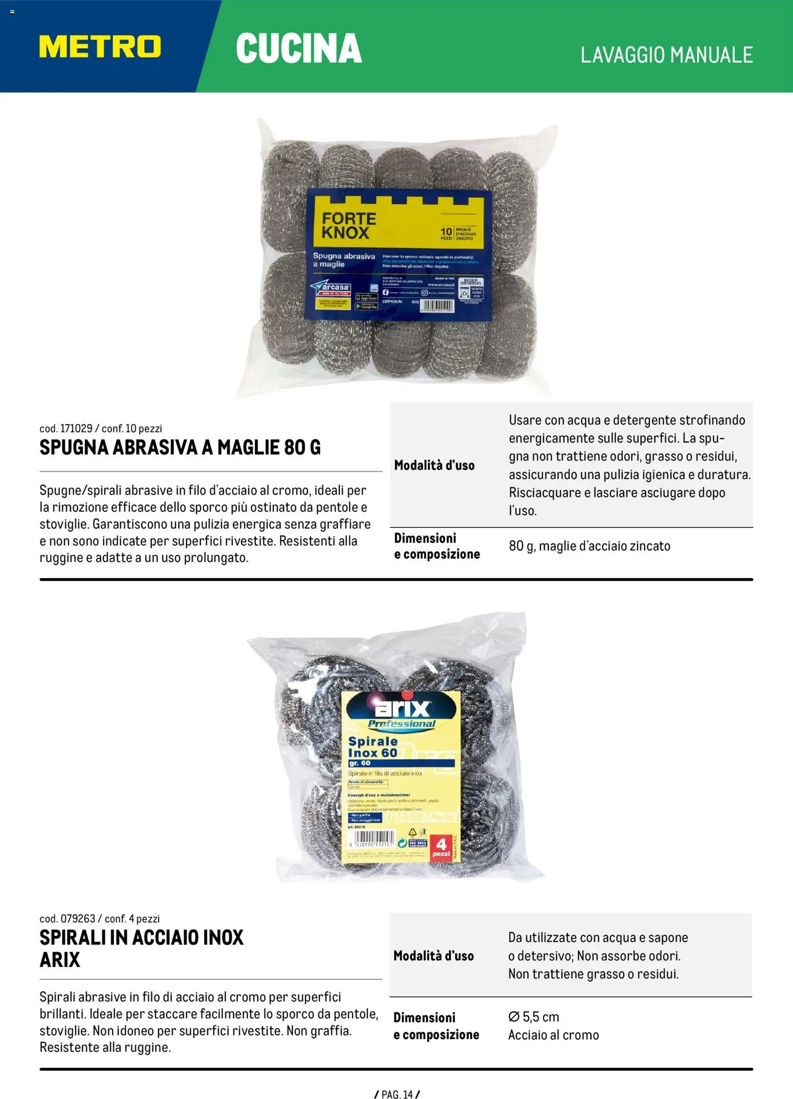Volantino Metro del 04.06.2026 | Pagina: 14 | Prodotti: Spugna, Sapone, Detergente, The