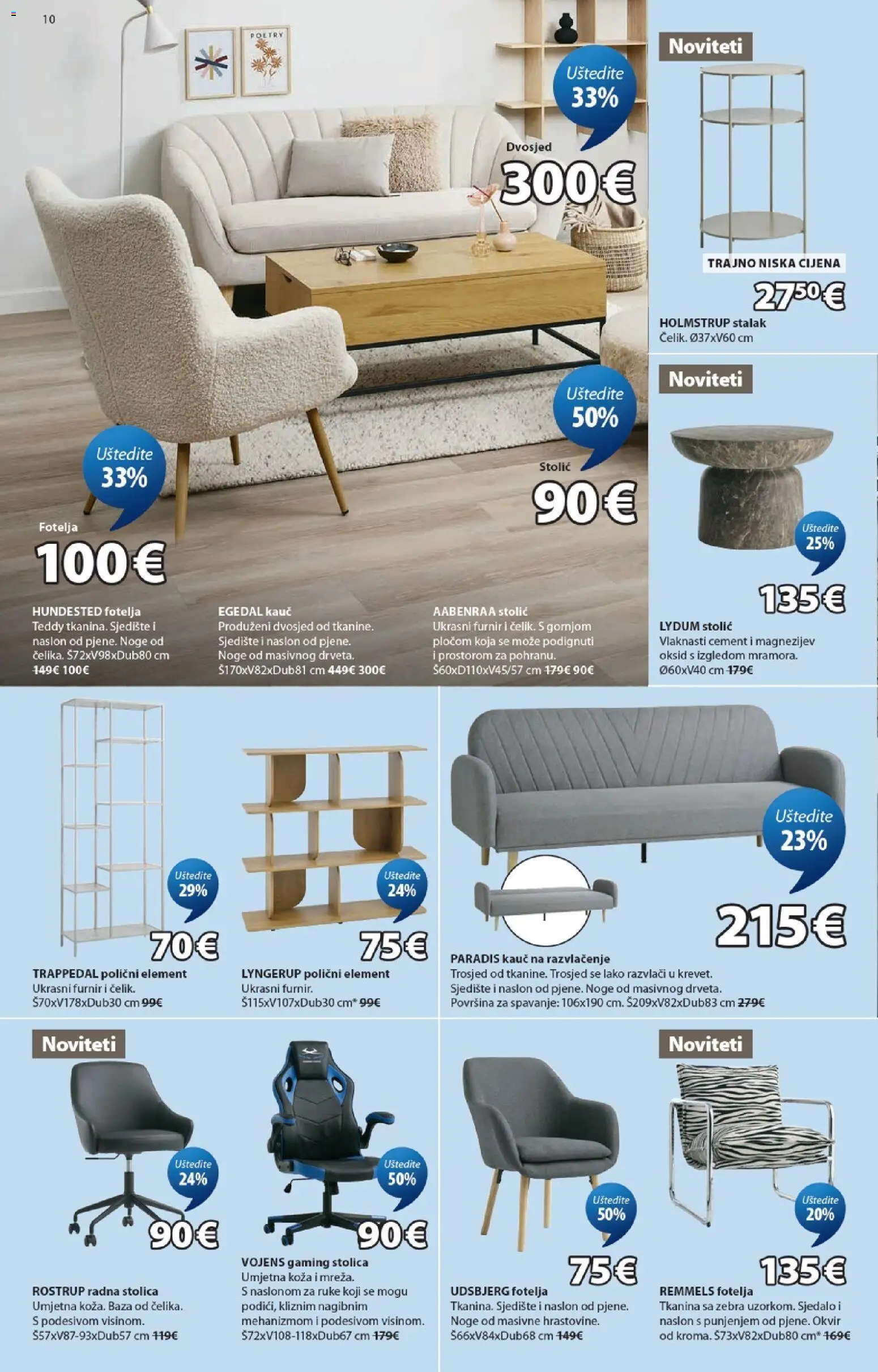 JYSK katalog | vrijedi od 30.09.2026 | Stranica: 10 | Proizvodi: Cement, Fotelja, Stolić, Stolica